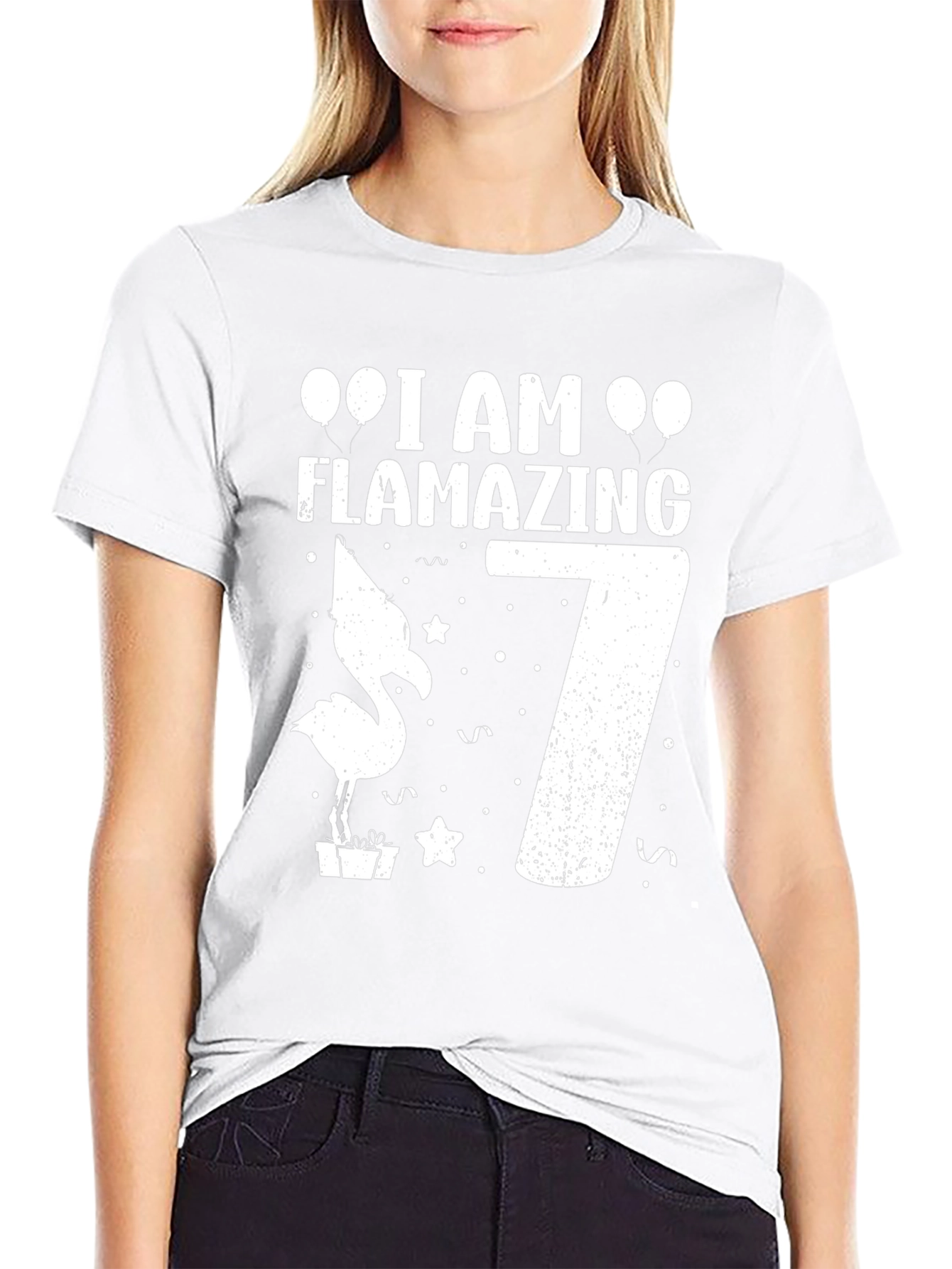 Flamazing 7th Birthday T-Shirt - Fun Flamingo Tee