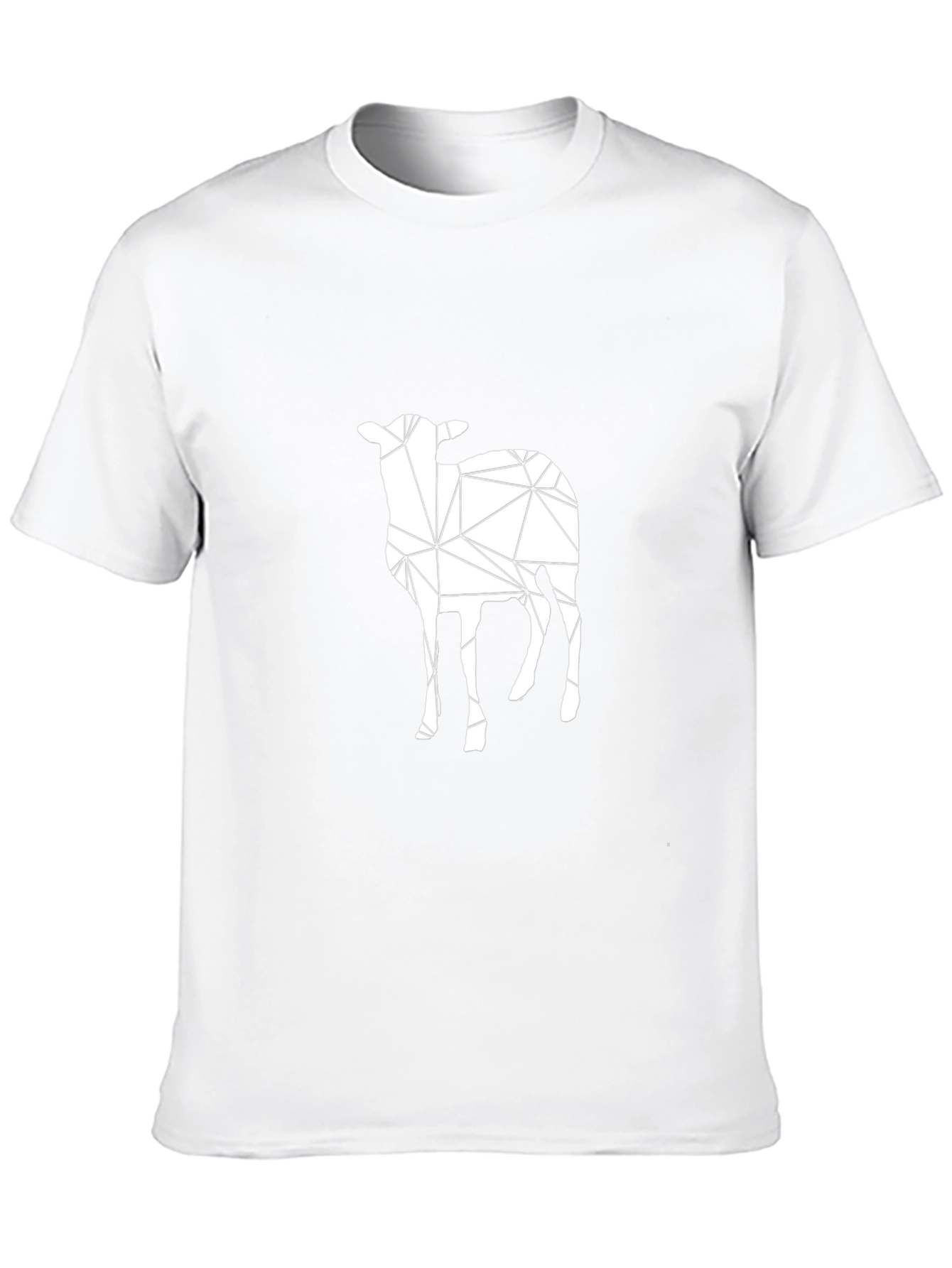 Geometric Lamb Graphic Black T-Shirt