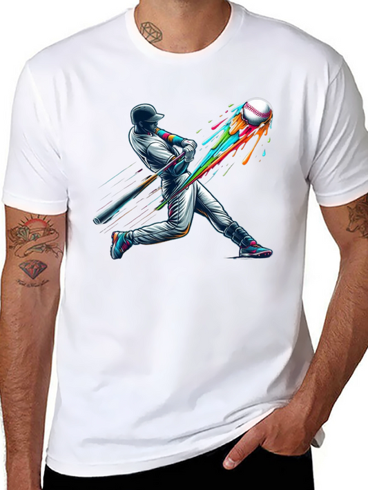 Baseball Hit T-Shirt - Colorful Design