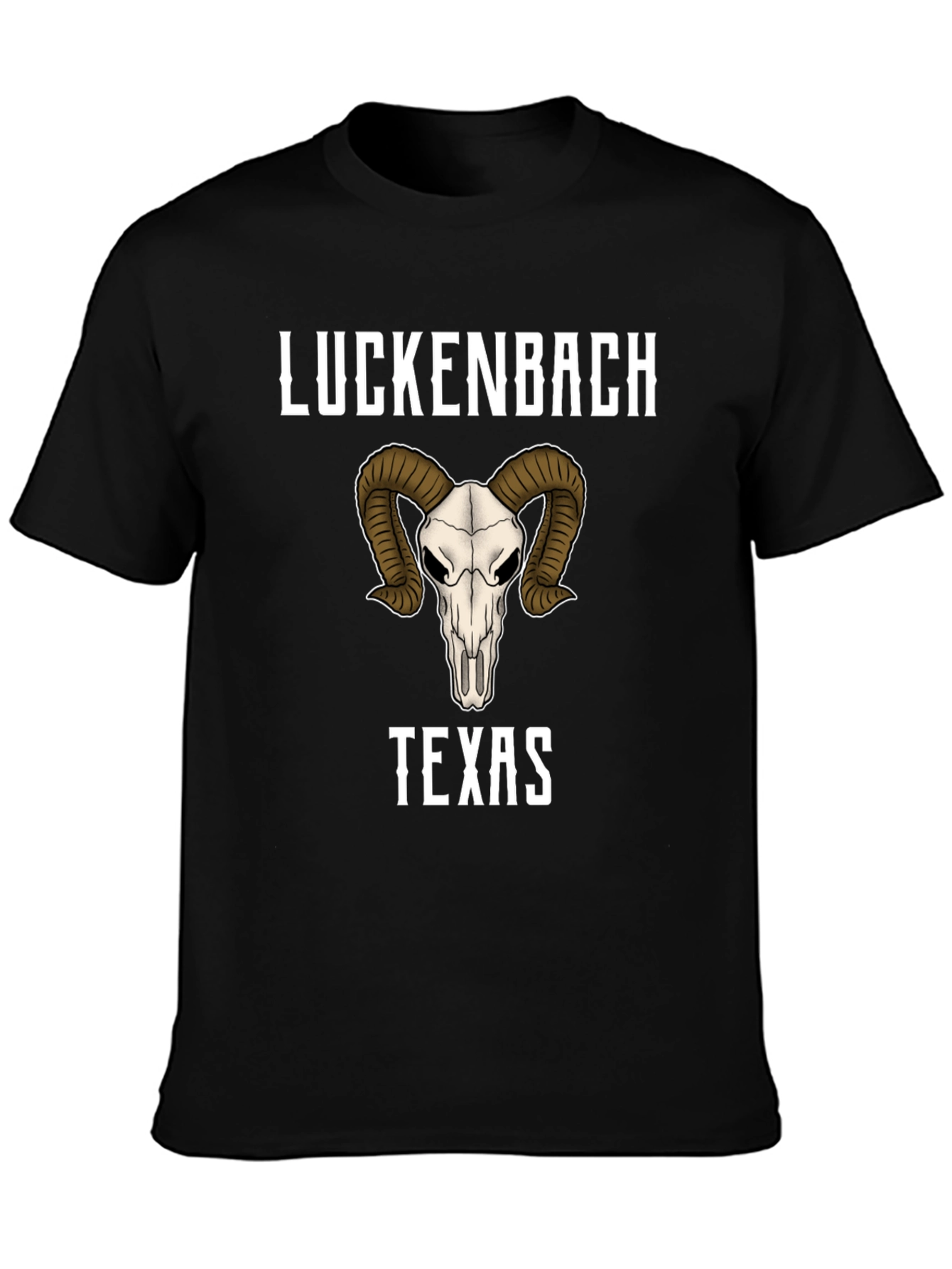 Luckenbach Texas Ram Skull Graphic T-Shirt