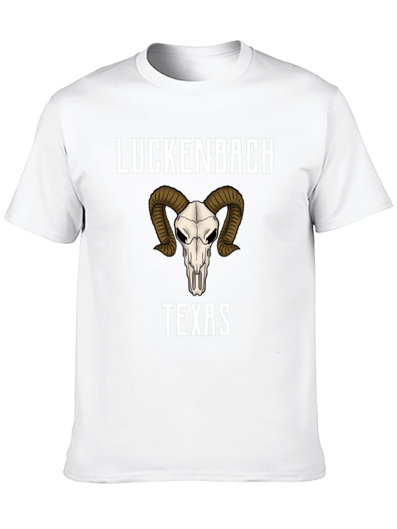 Luckenbach Texas Ram Skull Graphic T-Shirt
