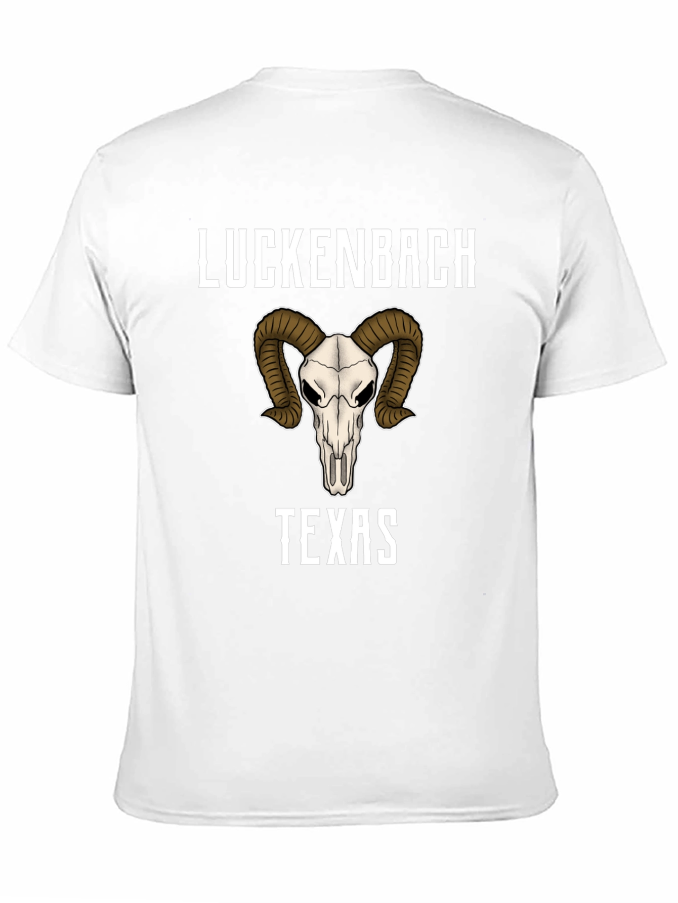 Luckenbach Texas Ram Skull Graphic T-Shirt