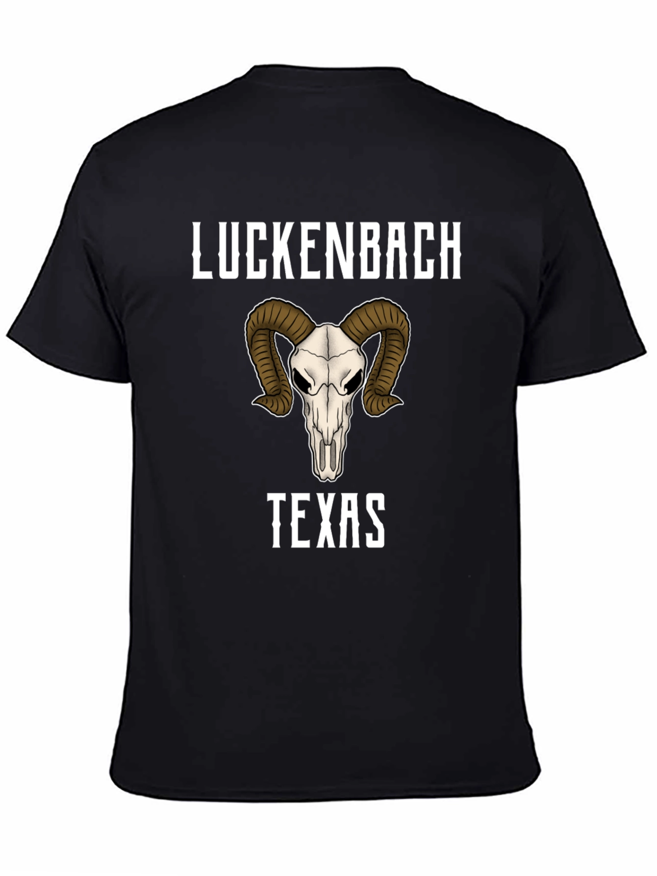 Luckenbach Texas Ram Skull Graphic T-Shirt