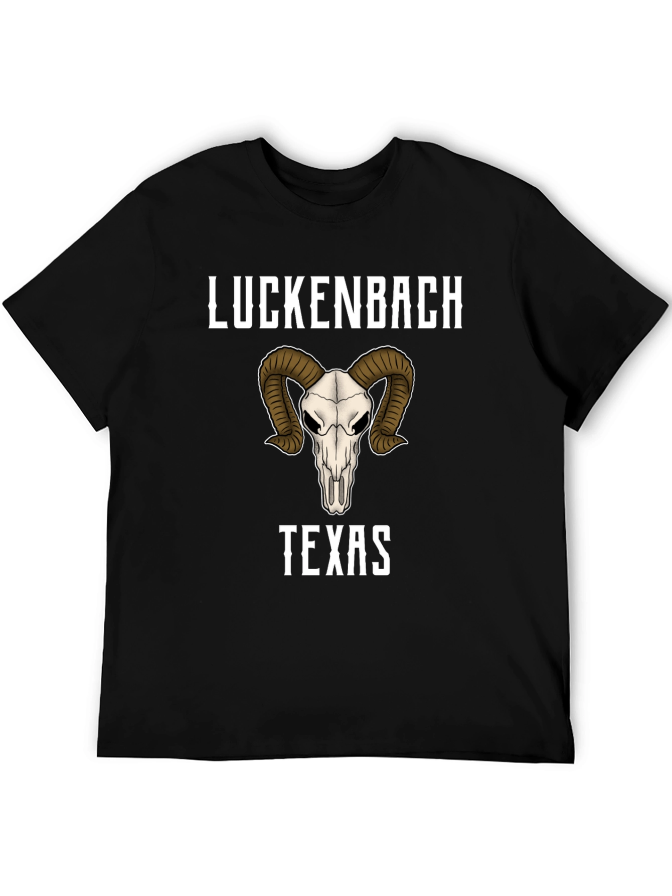 Luckenbach Texas Ram Skull Graphic T-Shirt