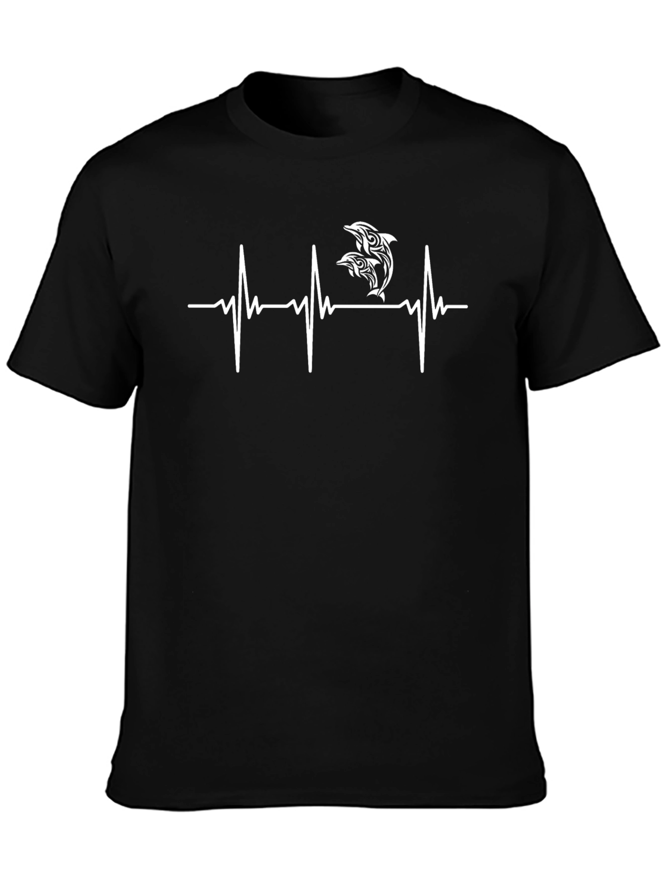 Dolphin Heartbeat T-Shirt - Black