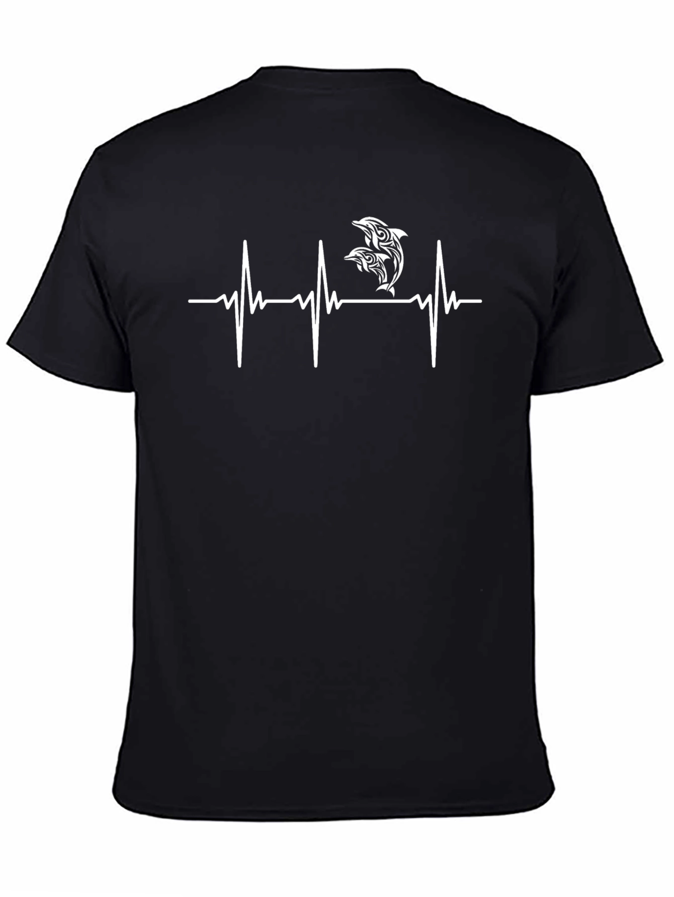 Dolphin Heartbeat T-Shirt - Black