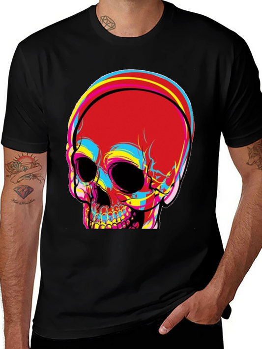 Skull Graphic Print Mens Black T-Shirt