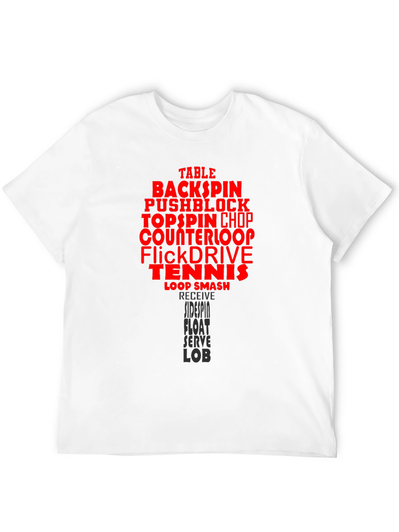 Table Tennis Terms Black T-Shirt