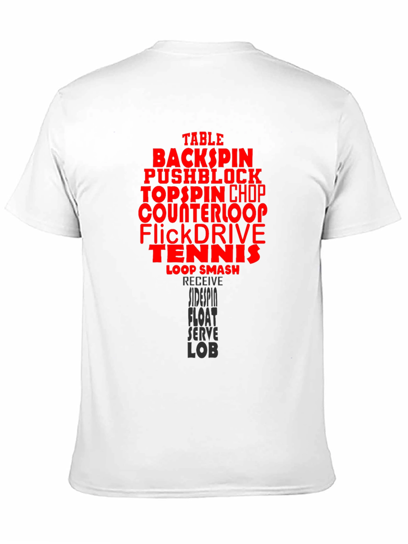 Table Tennis Terms Black T-Shirt