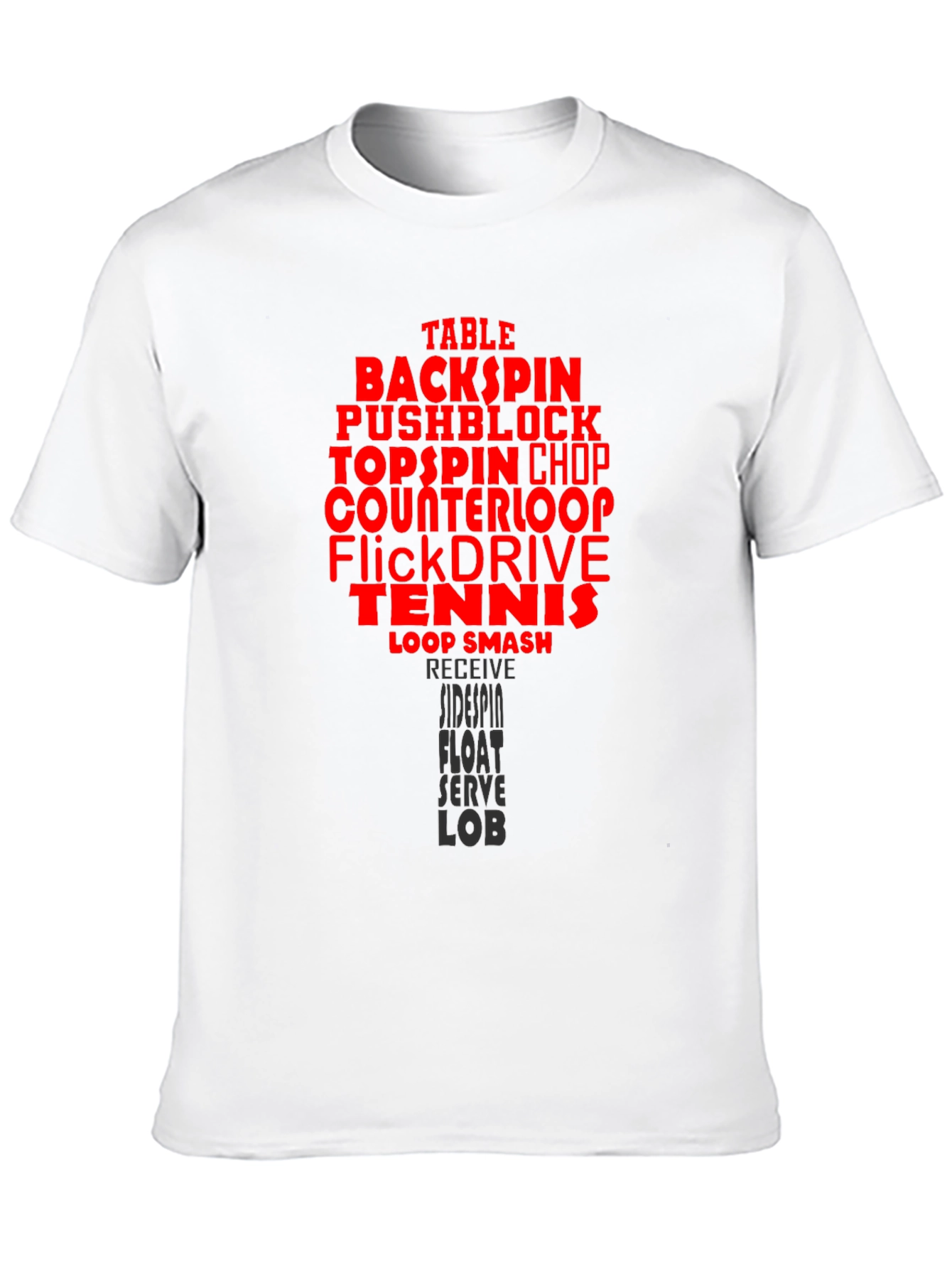 Table Tennis Terms Black T-Shirt