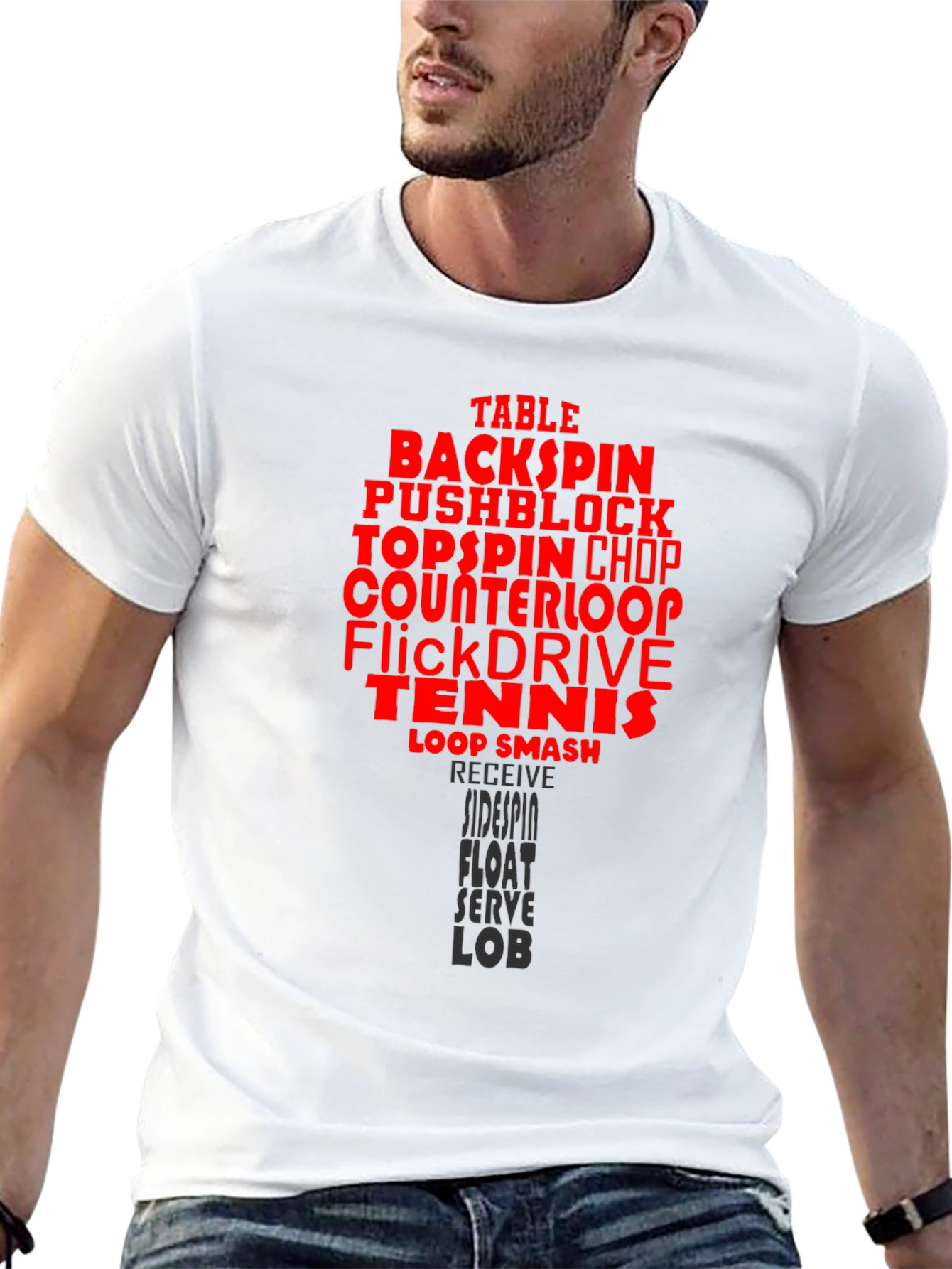 Table Tennis Terms Black T-Shirt