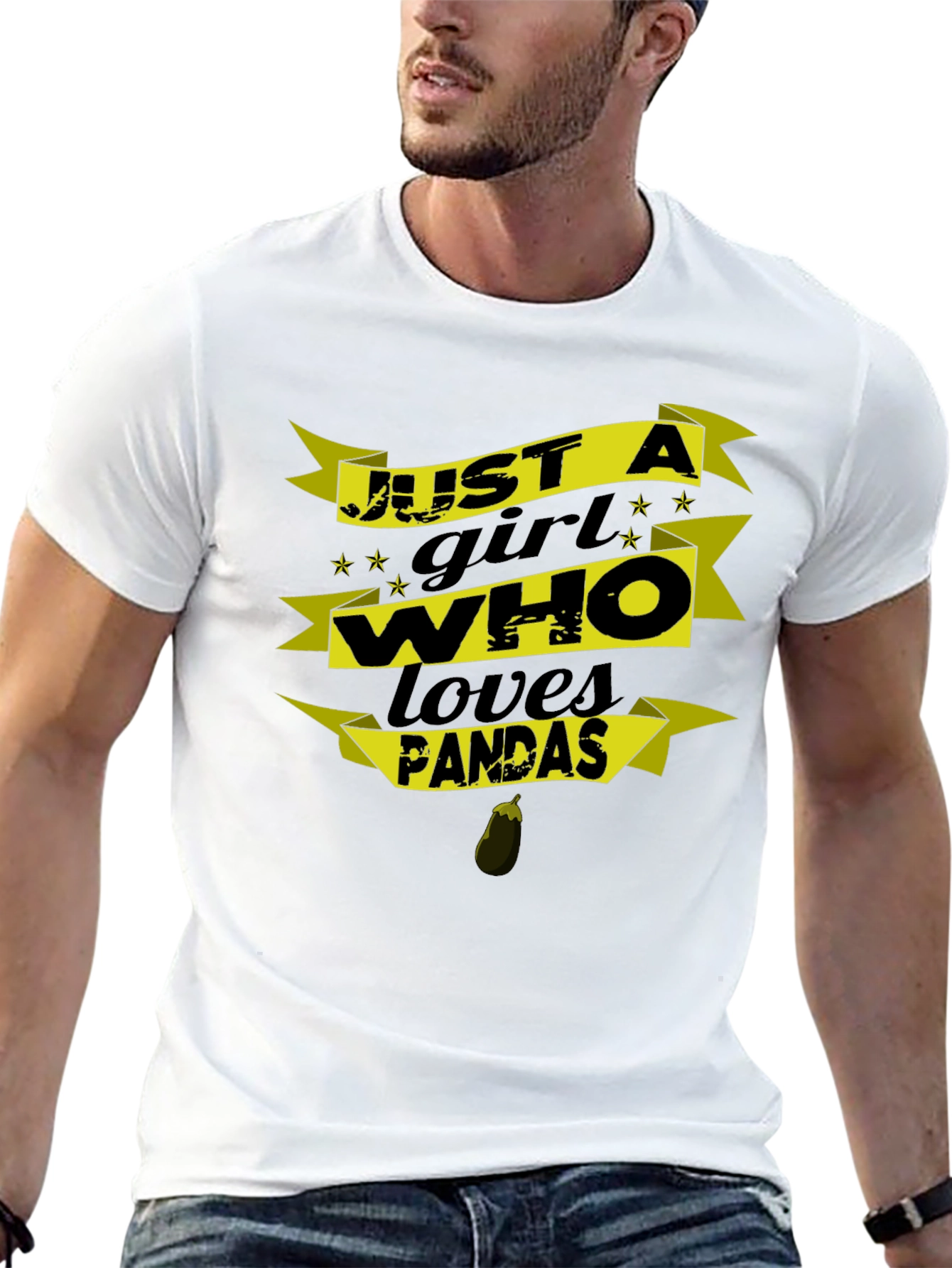 Just a Girl Who Loves Pandas Black T-Shirt