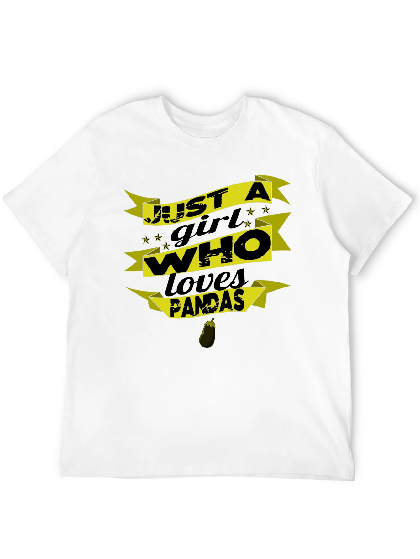 Just a Girl Who Loves Pandas Black T-Shirt