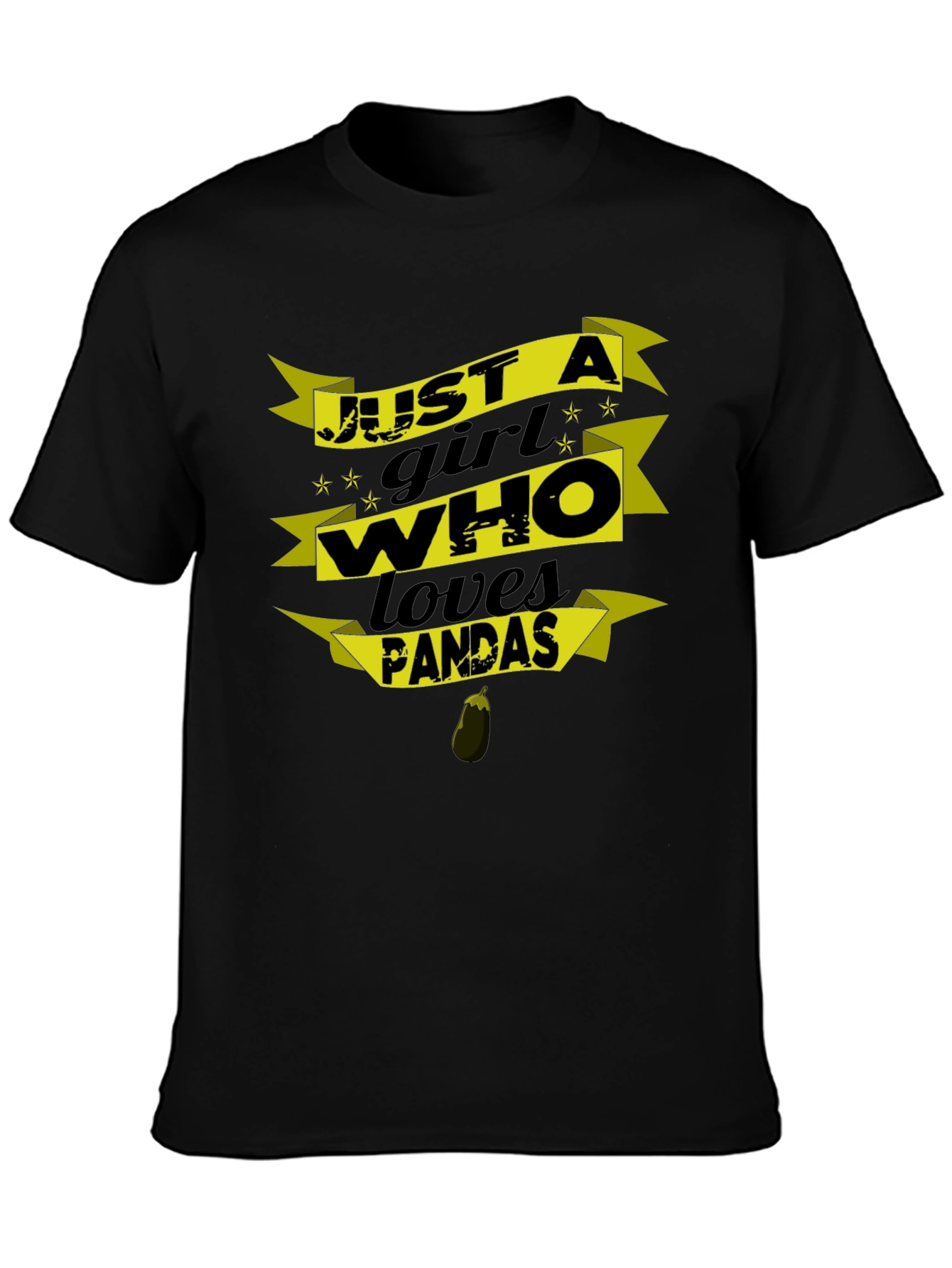 Just a Girl Who Loves Pandas Black T-Shirt