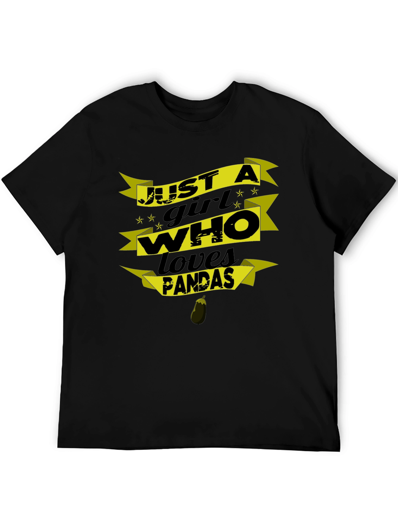 Just a Girl Who Loves Pandas Black T-Shirt