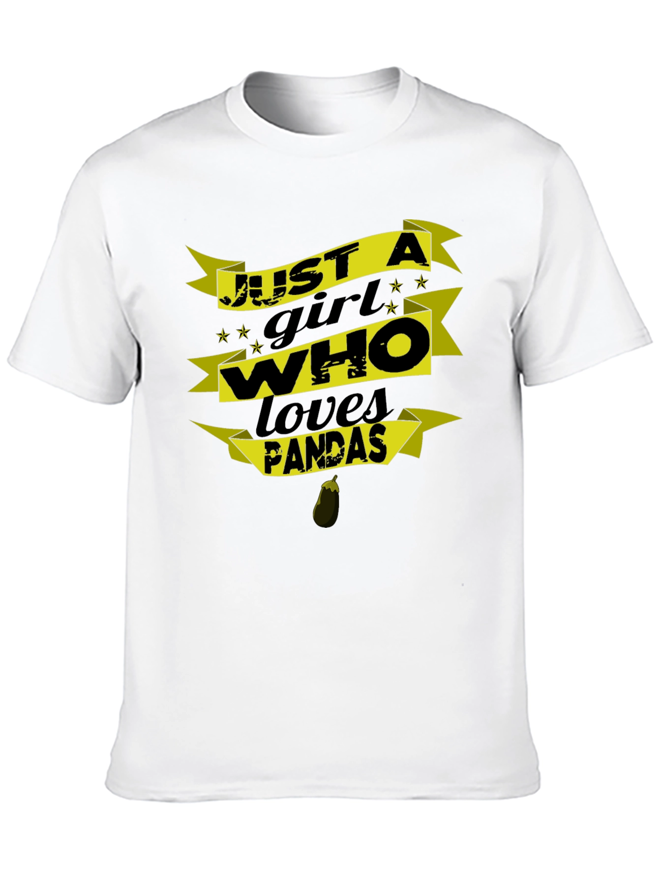 Just a Girl Who Loves Pandas Black T-Shirt