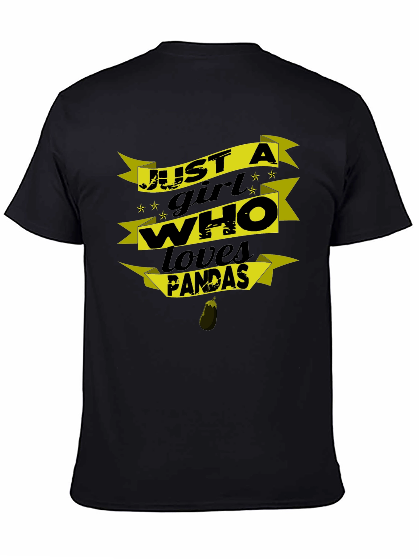 Just a Girl Who Loves Pandas Black T-Shirt