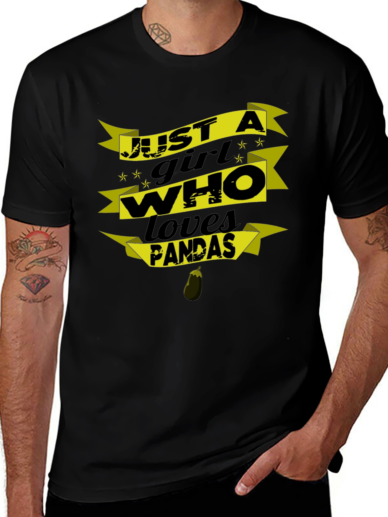 Just a Girl Who Loves Pandas Black T-Shirt