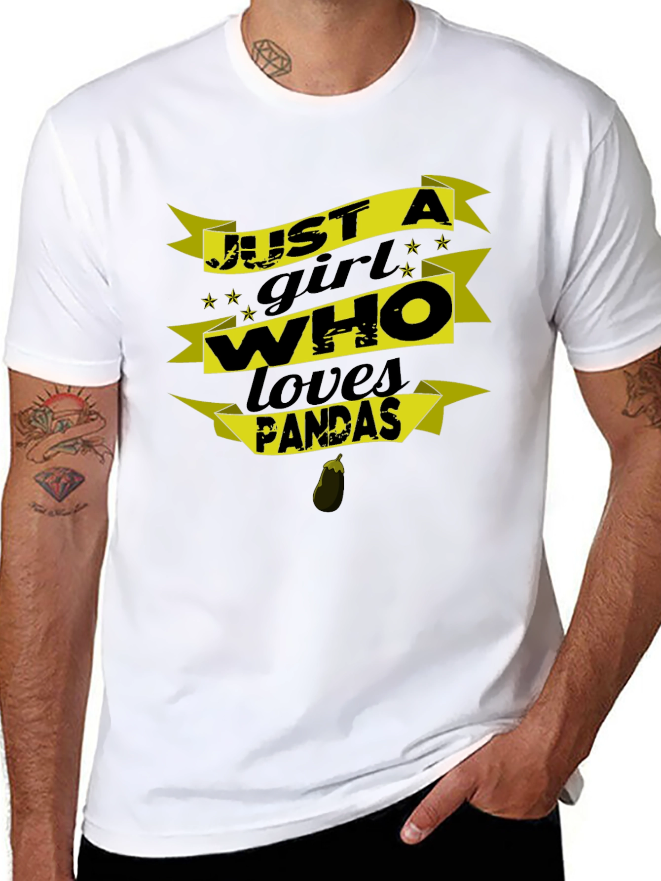 Just a Girl Who Loves Pandas Black T-Shirt