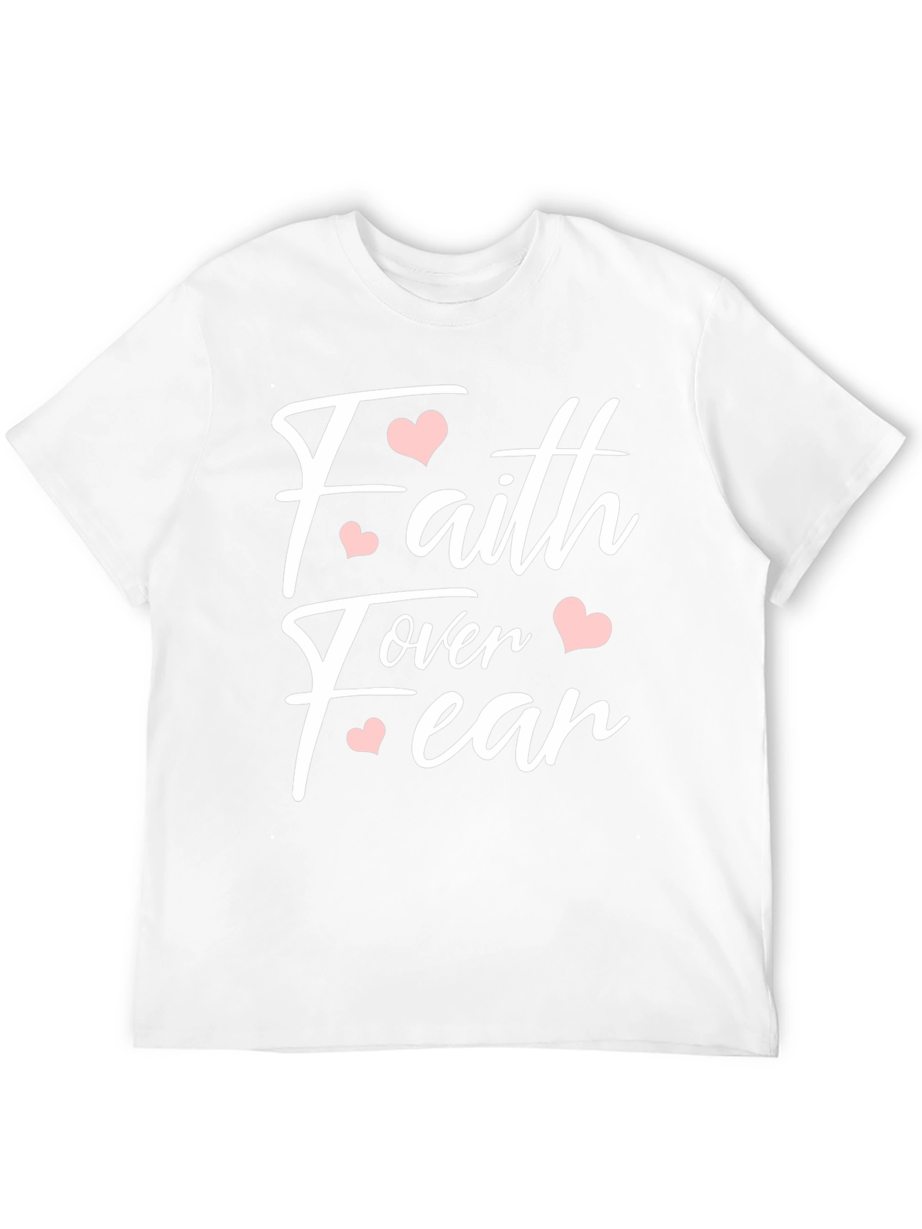 Faith Over Fear Heart Graphic Tee - Black