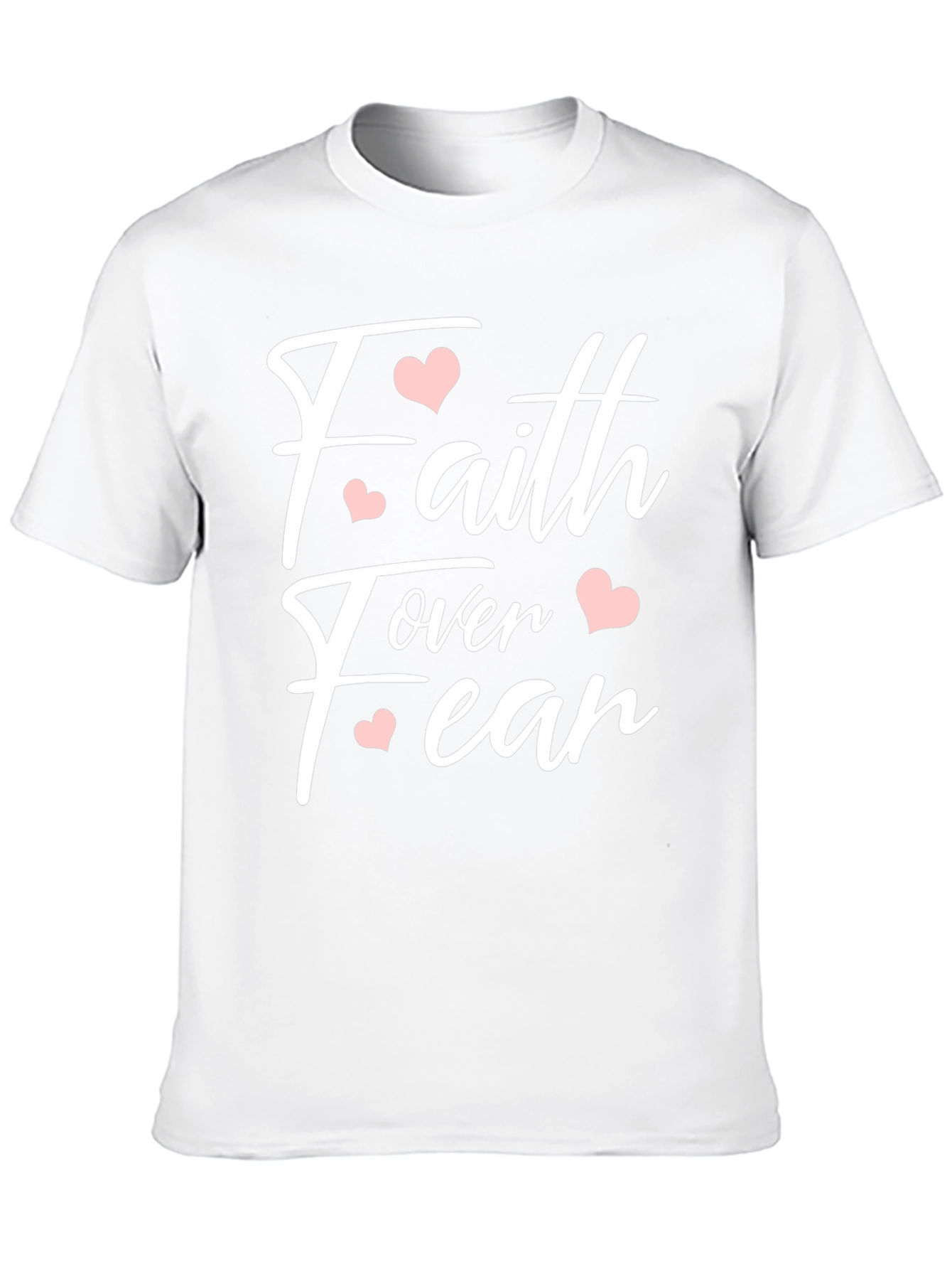 Faith Over Fear Heart Graphic Tee - Black