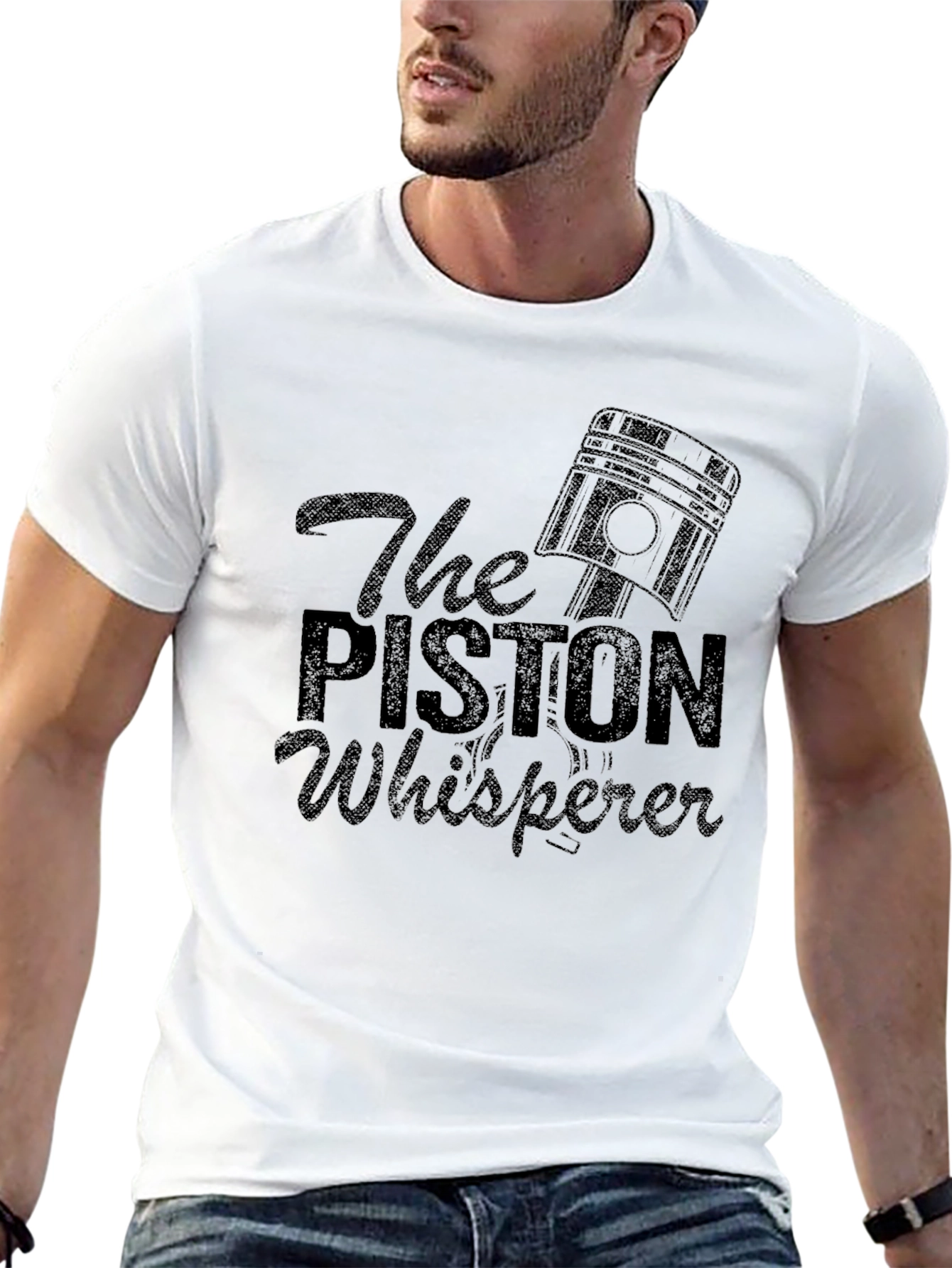 The Piston Whisperer Black Graphic T-Shirt