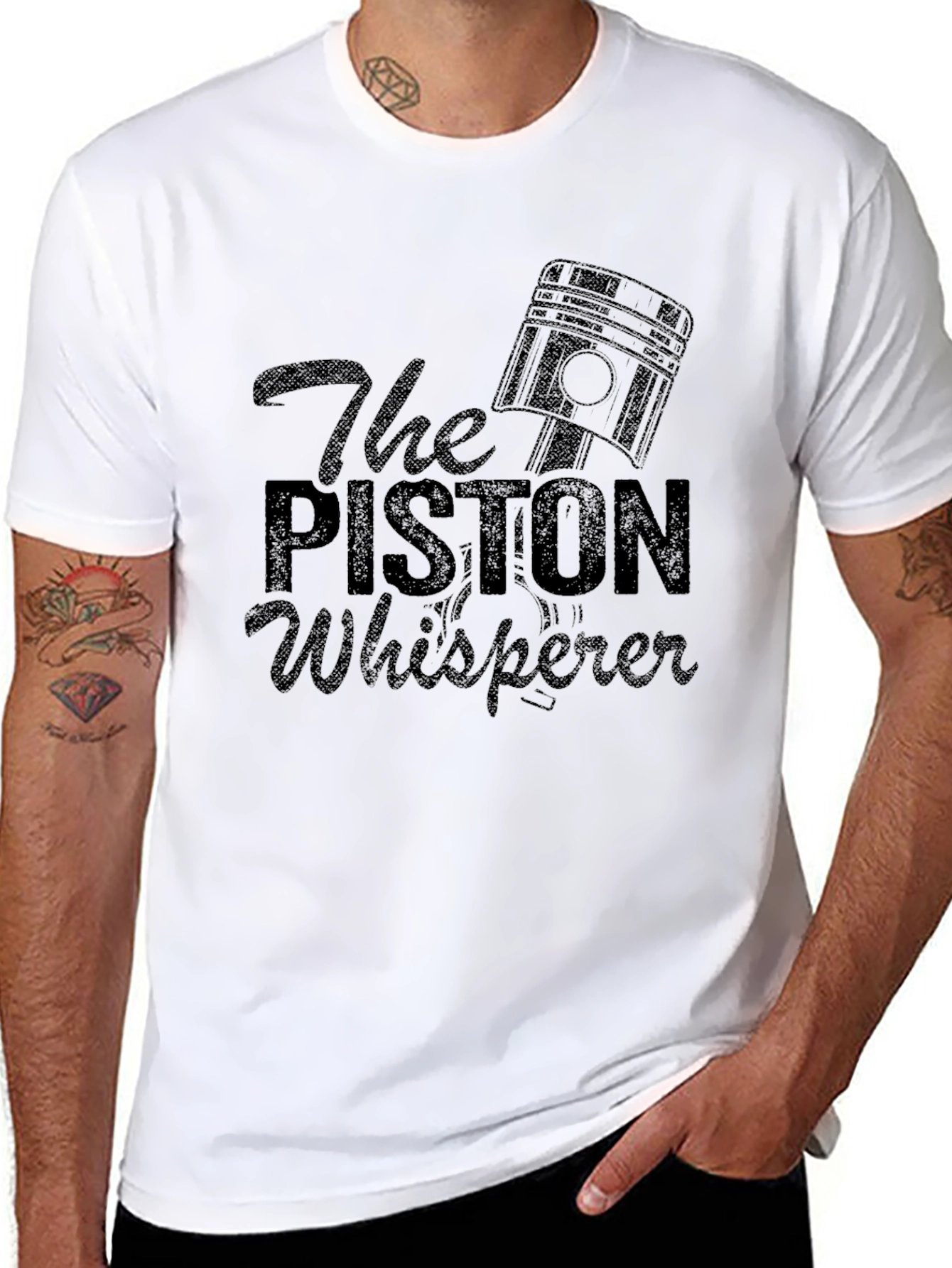 The Piston Whisperer Black Graphic T-Shirt