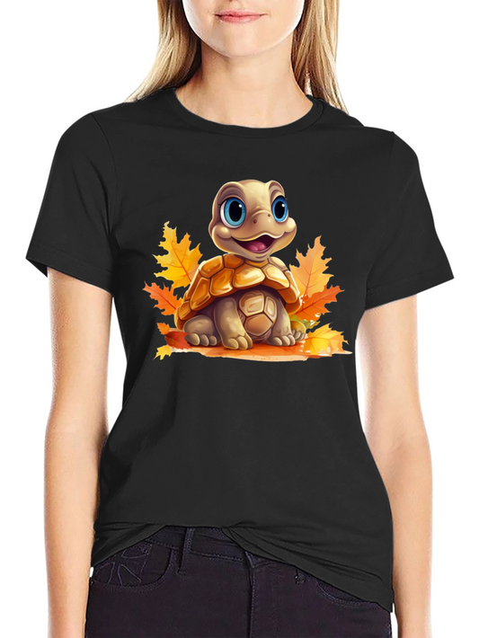 Turtle in Leaves Graphic Tee