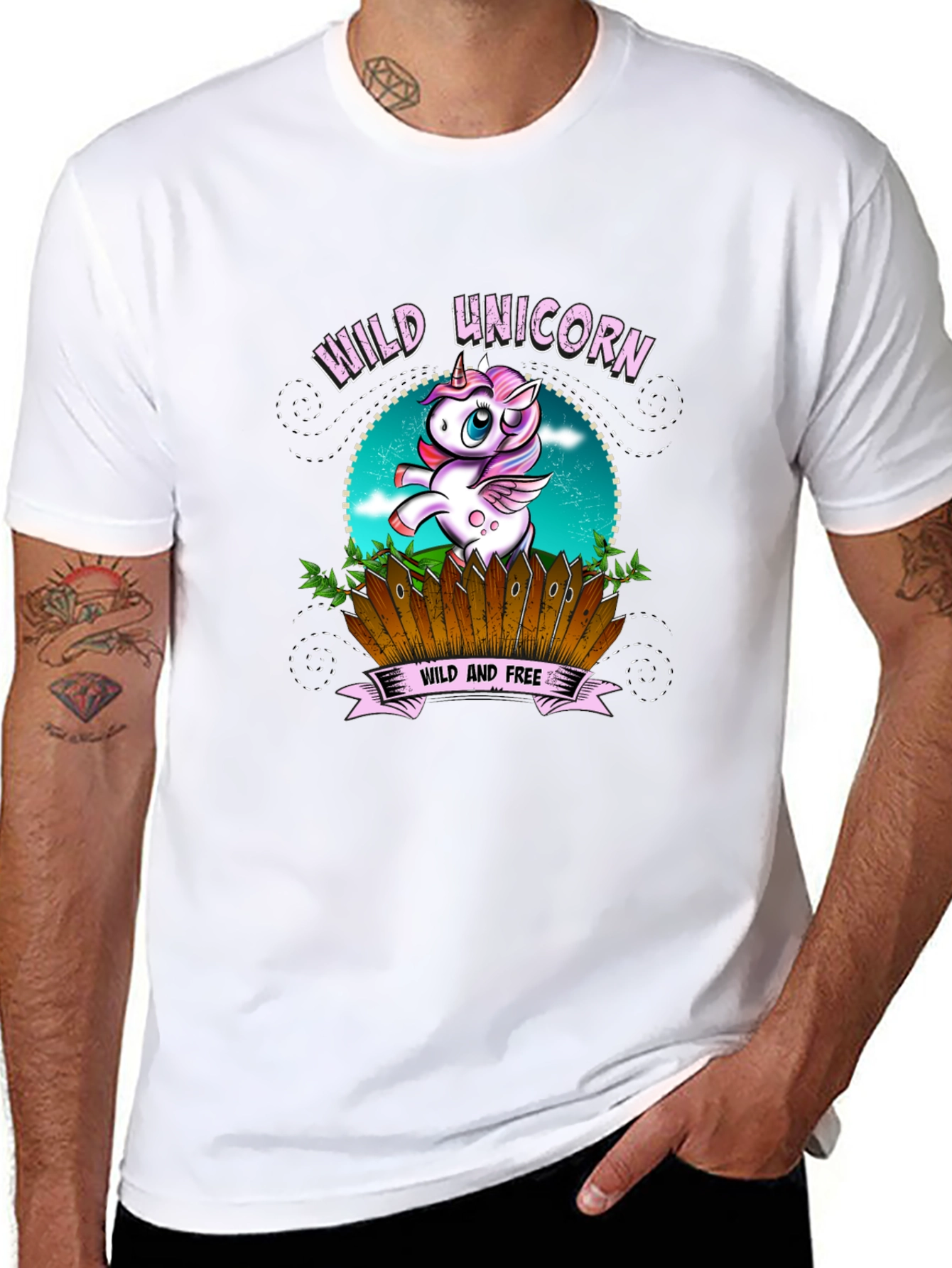 Wild Unicorn Black Graphic T-Shirt