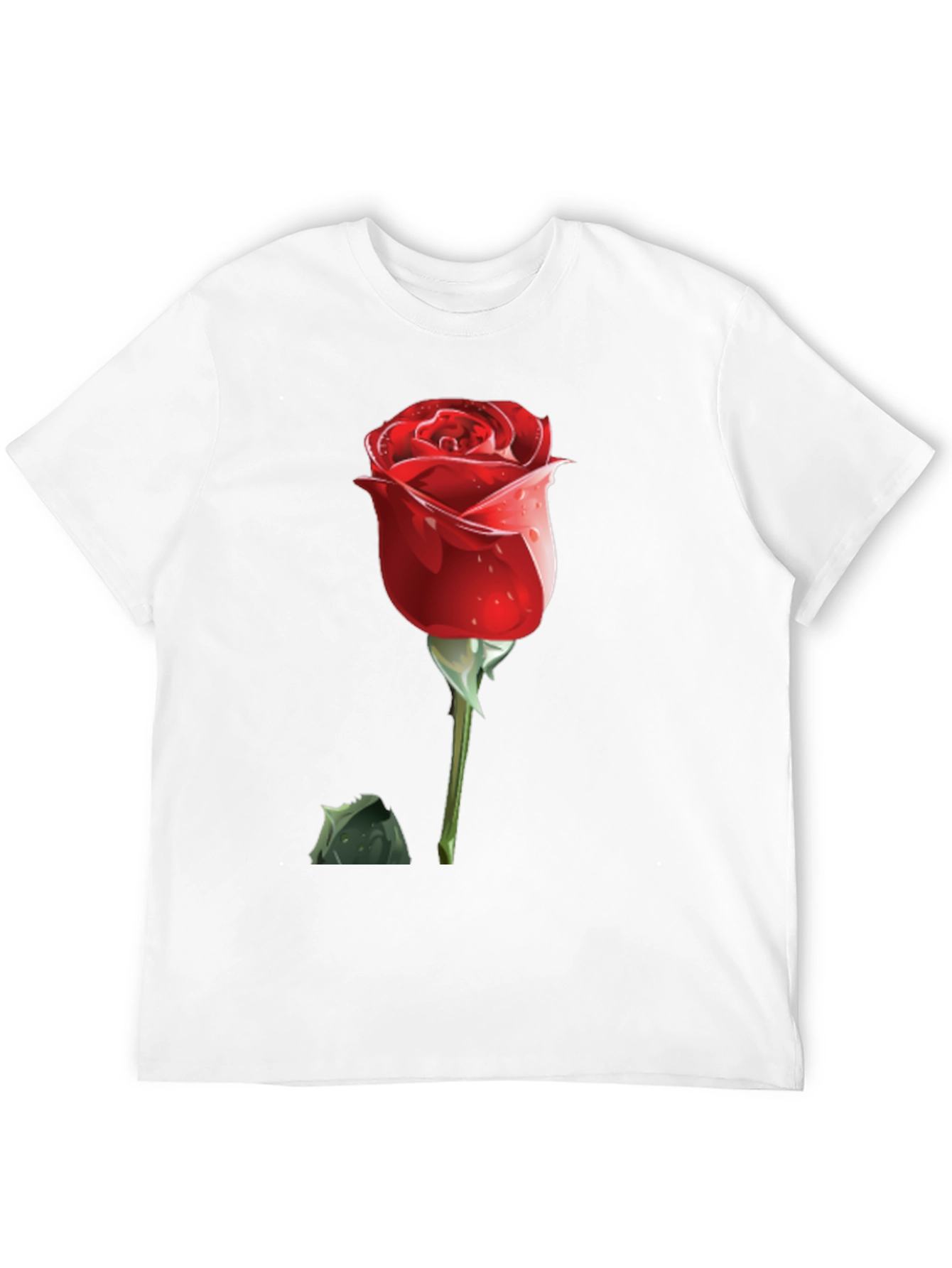 Red Rose Graphic Tee - Mens Black T-Shirt