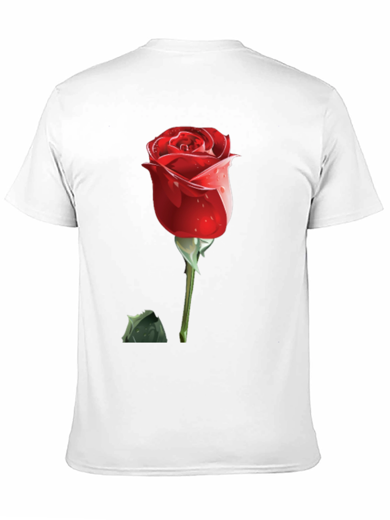 Red Rose Graphic Tee - Mens Black T-Shirt