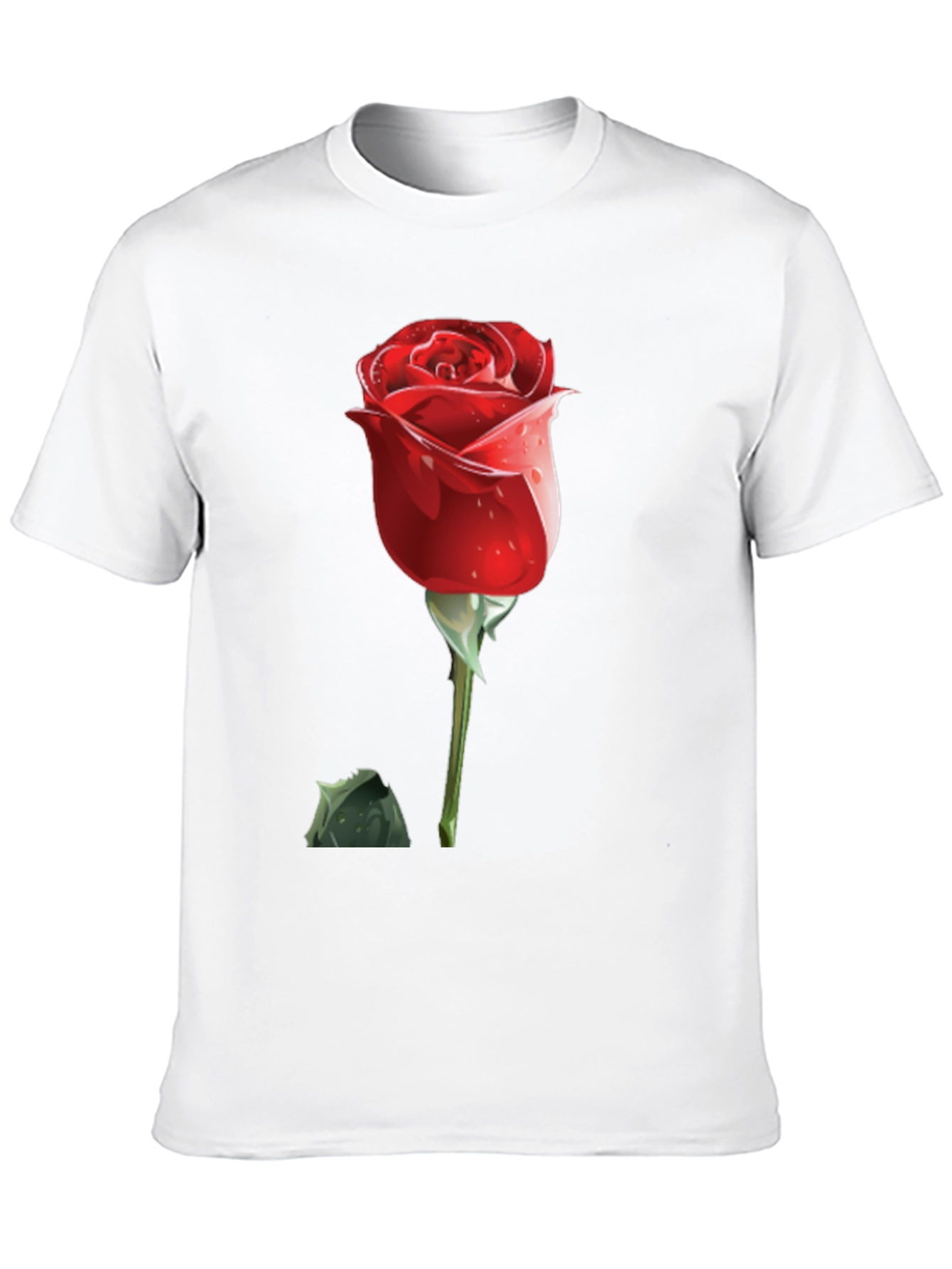 Red Rose Graphic Tee - Mens Black T-Shirt
