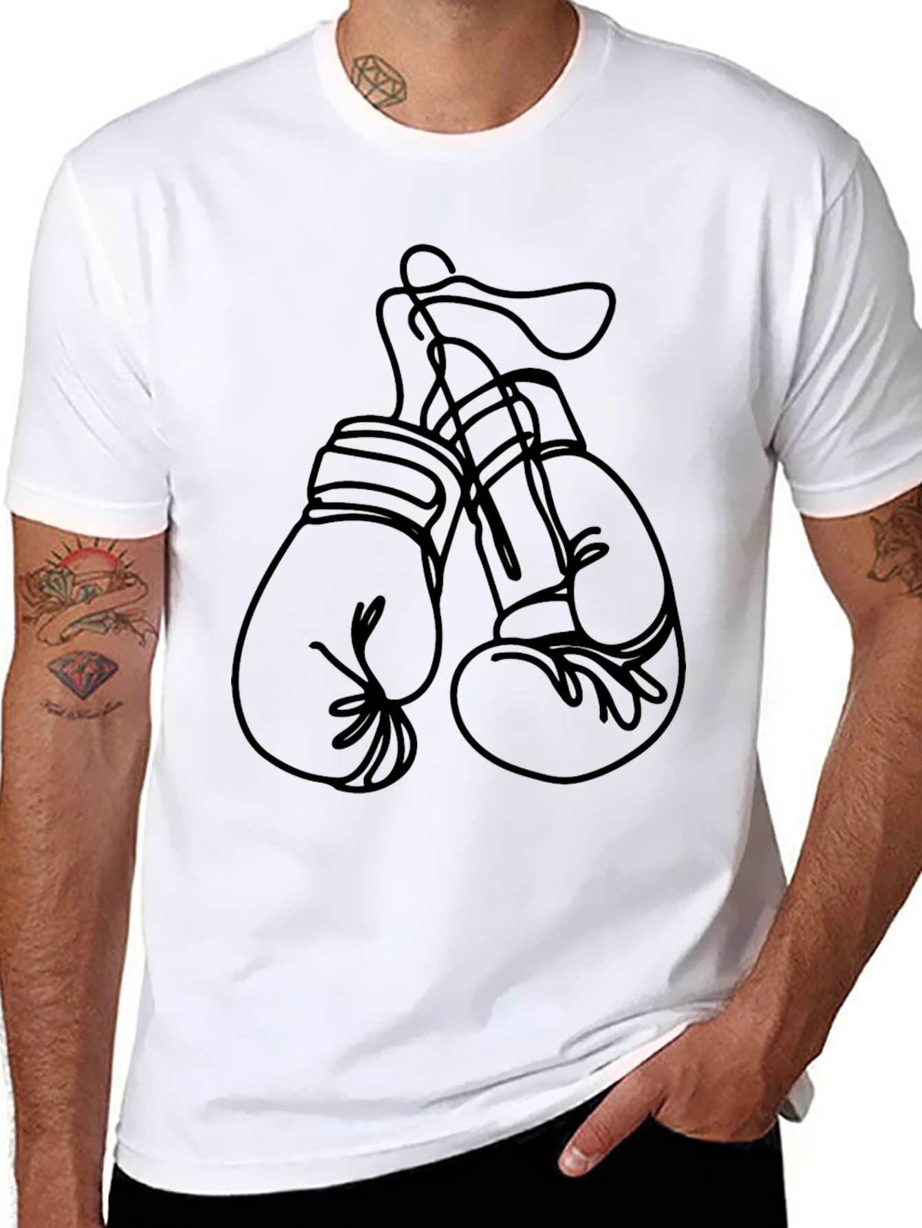 Boxing Gloves Graphic Tee - Stylish Menswear