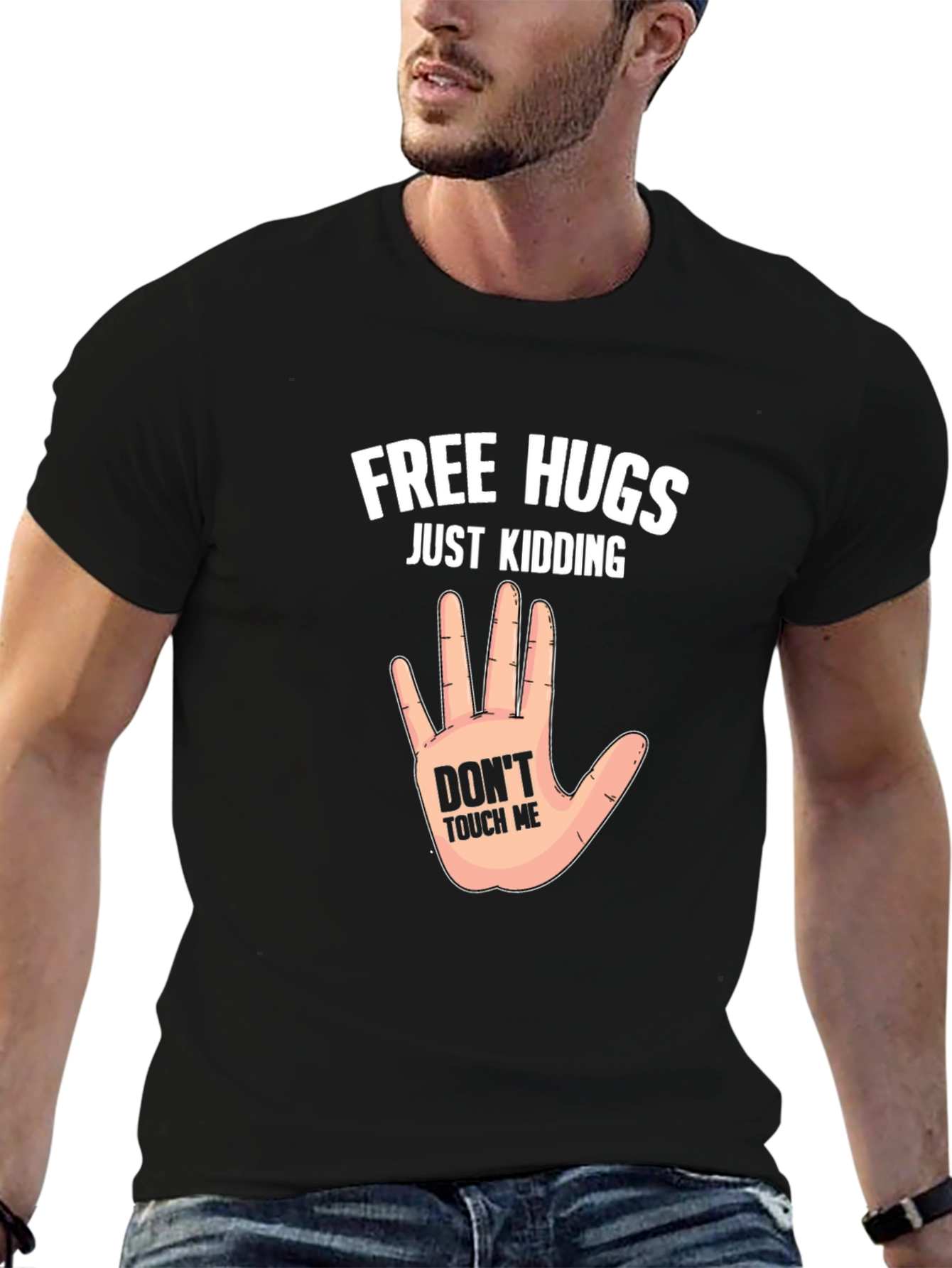 Funny Free Hugs Just Kidding Graphic Tee