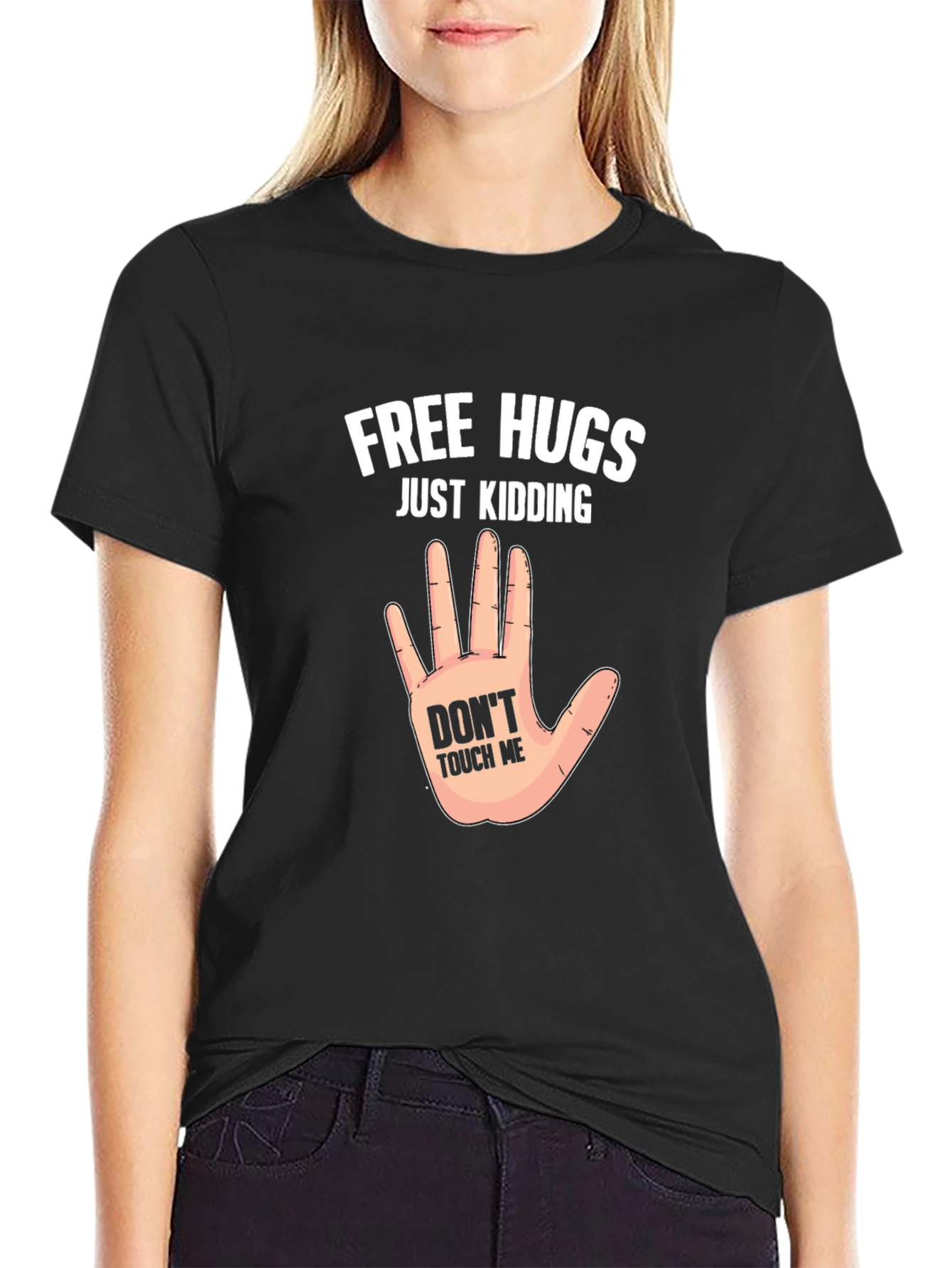 Funny Free Hugs Just Kidding Graphic Tee