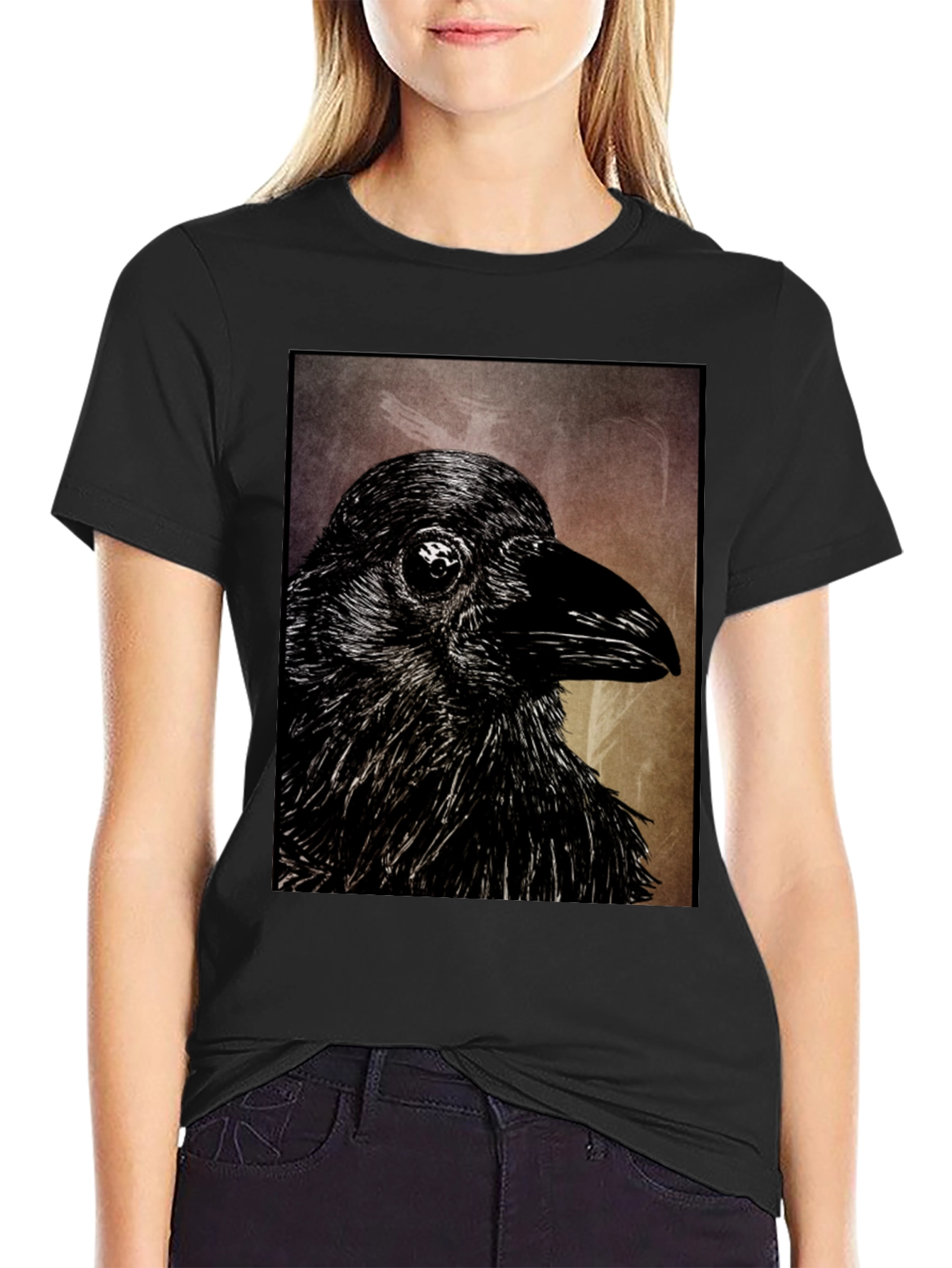 Raven Graphic Black T-Shirt