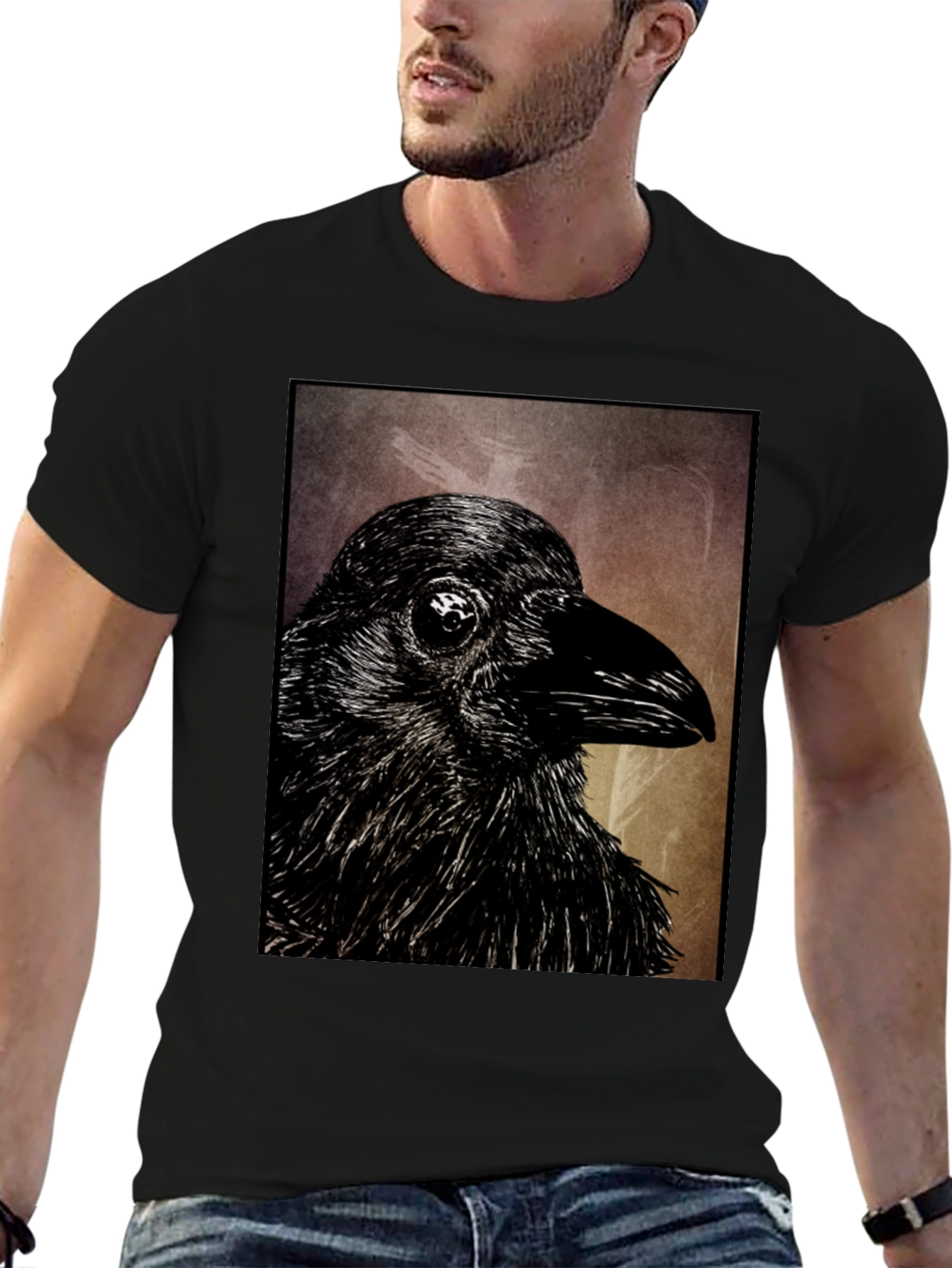 Raven Graphic Black T-Shirt