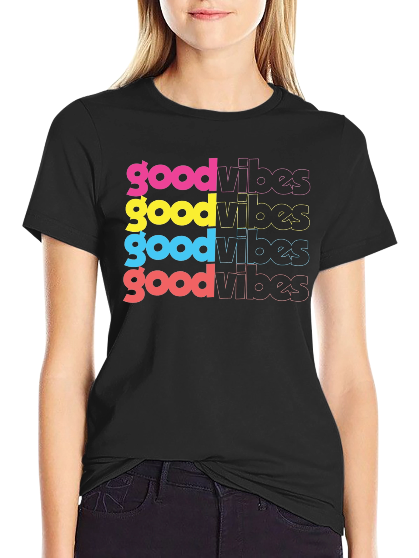 Good Vibes Graphic Tee - Trendy Retro Style