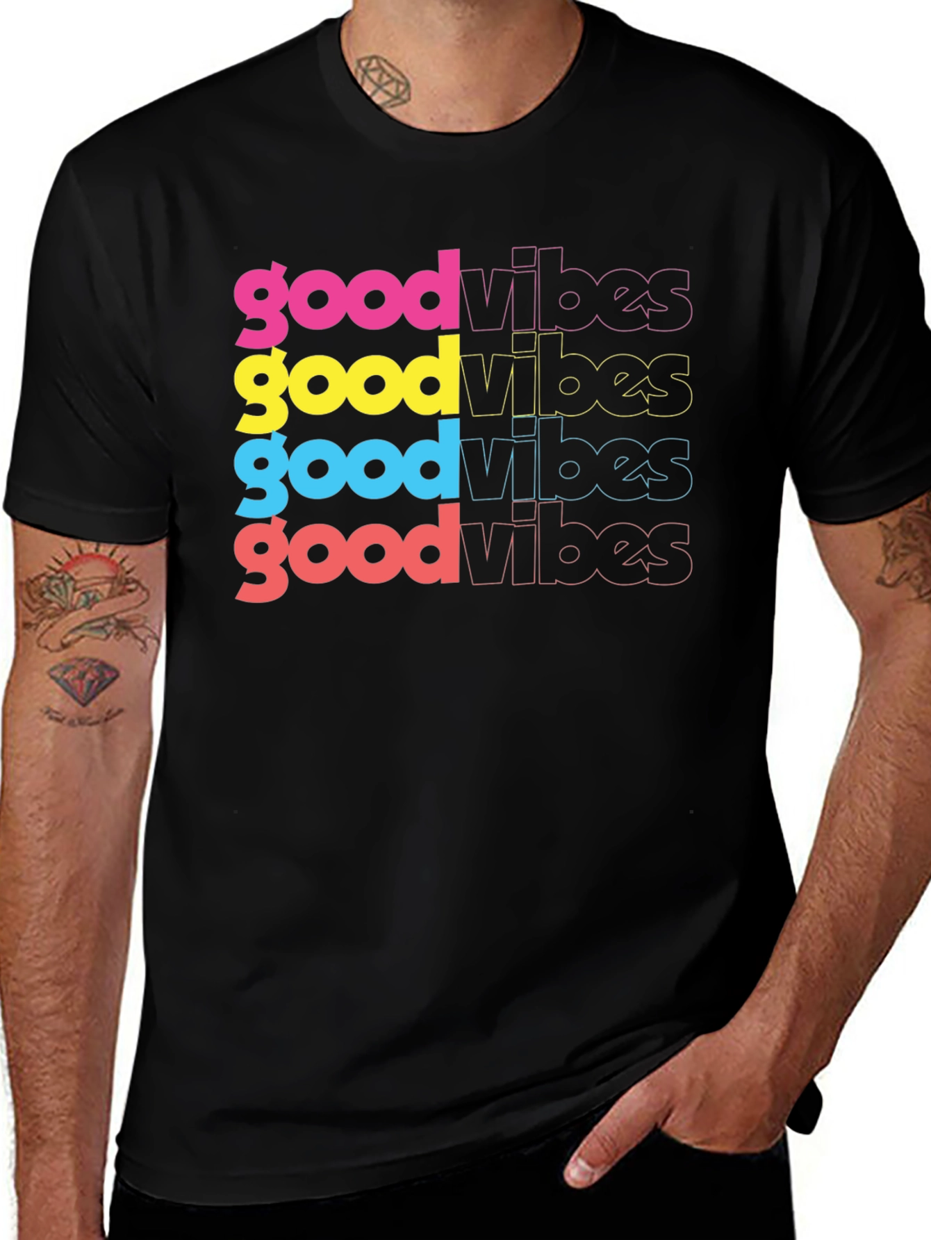 Good Vibes Graphic Tee - Trendy Retro Style