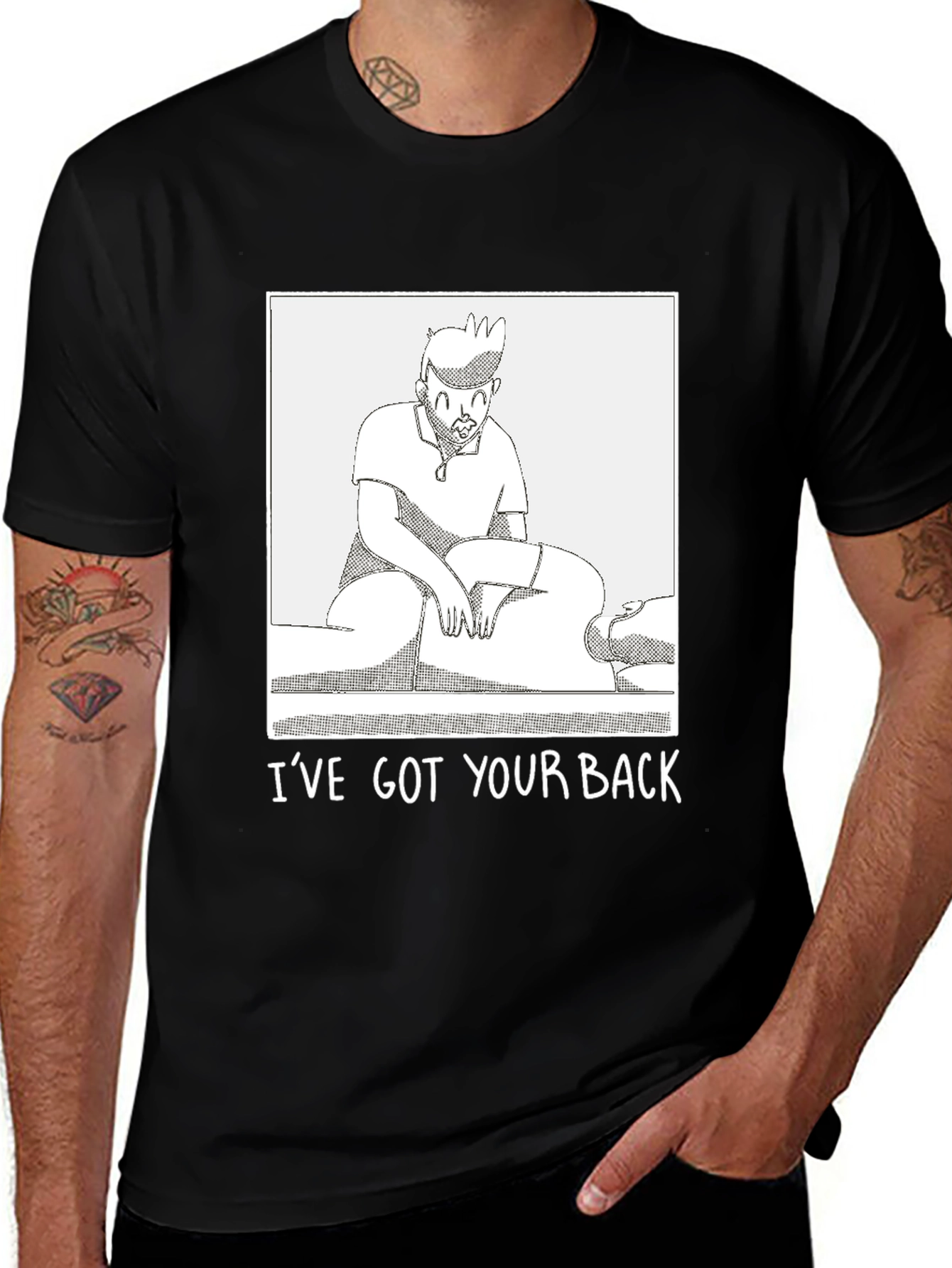 Funny Ive Got Your Back Graphic Tee - Black