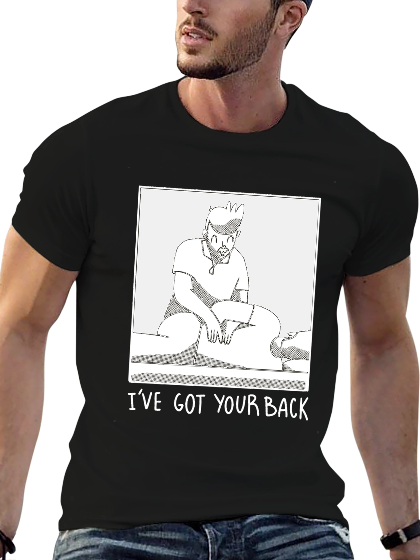 Funny Ive Got Your Back Graphic Tee - Black