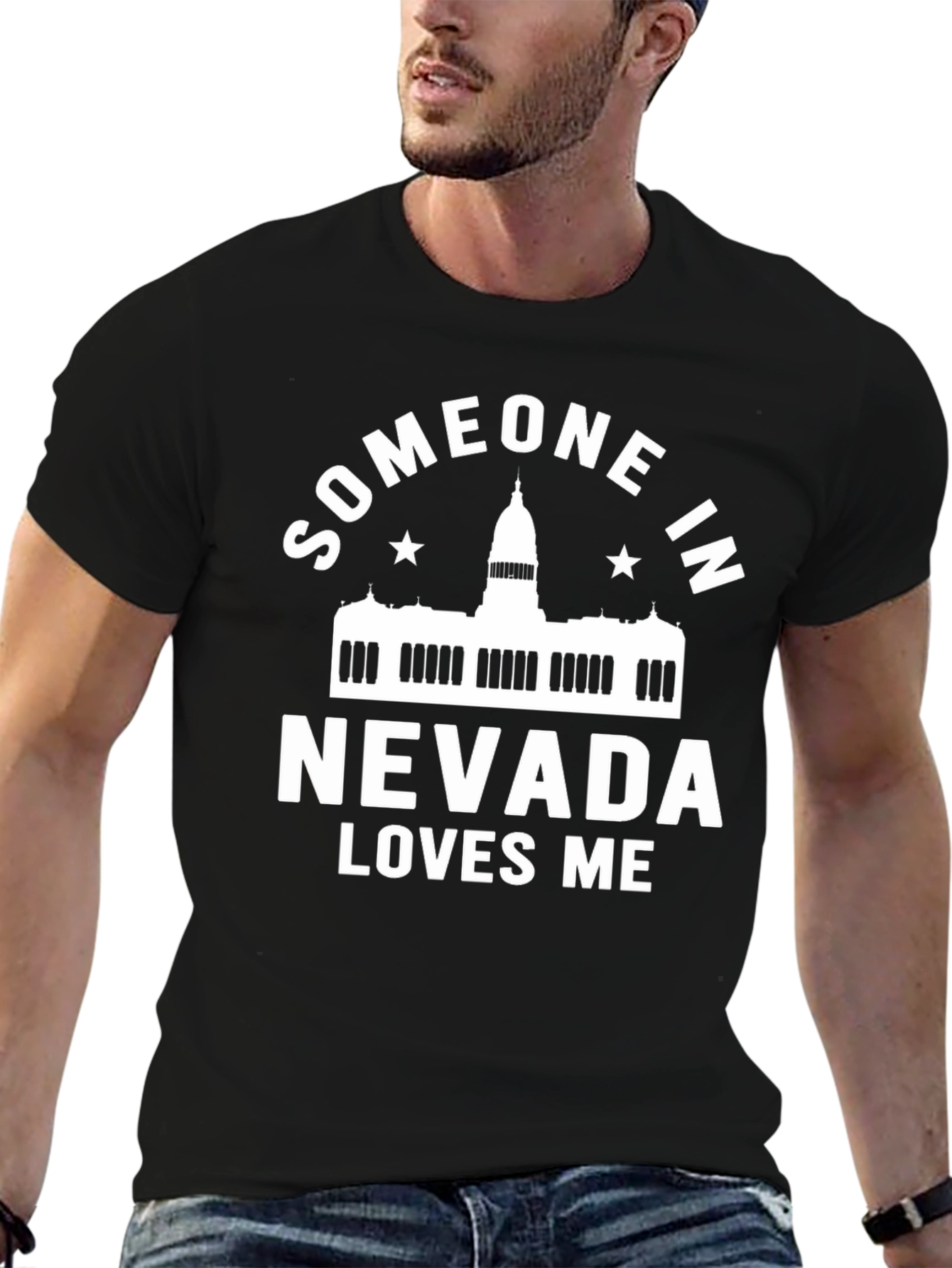 Someone in Nevada Loves Me Black T-Shirt