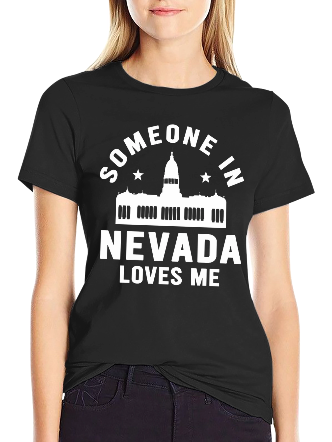 Someone in Nevada Loves Me Black T-Shirt