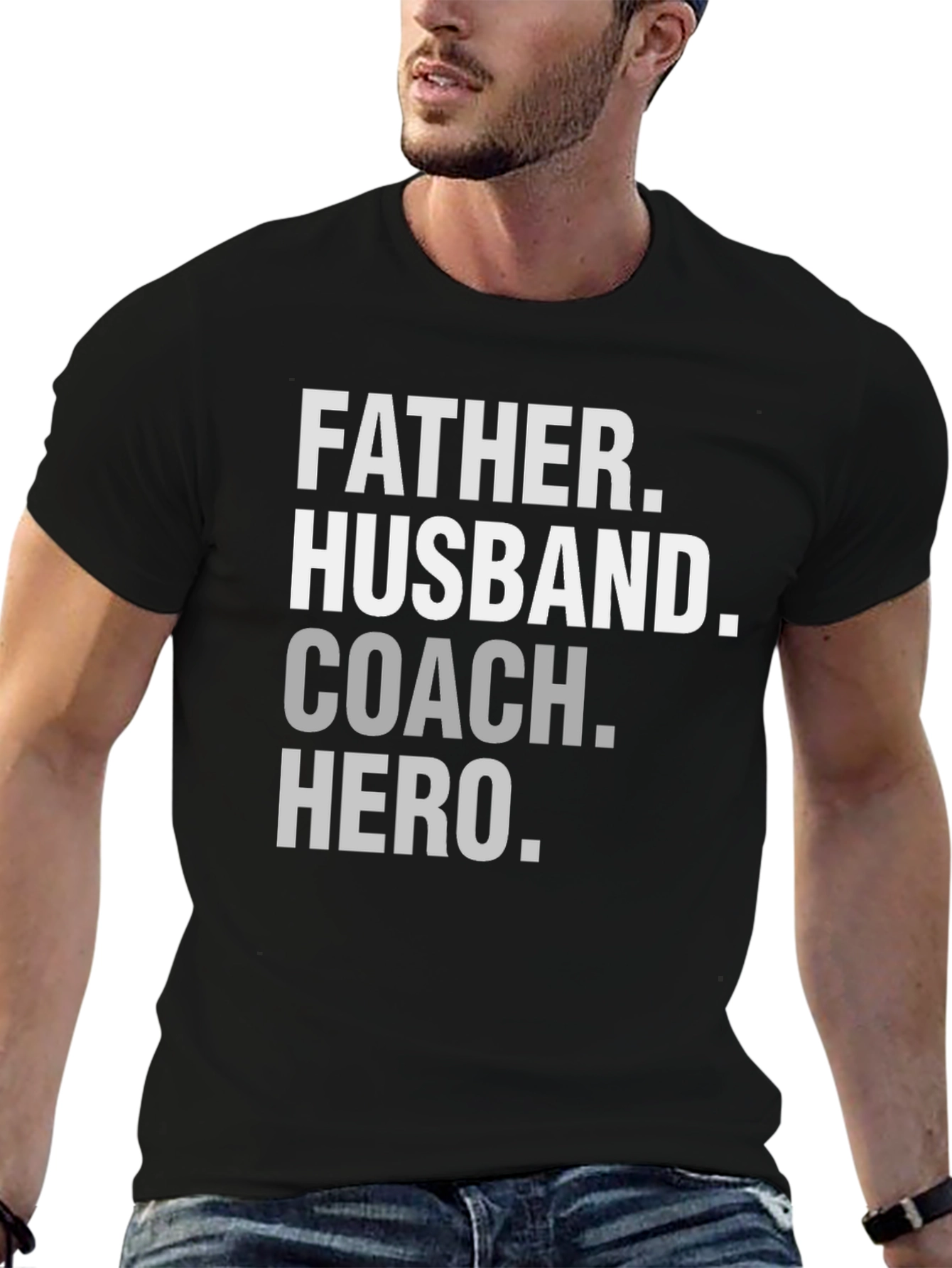 Father Husband Coach Hero Graphic Tee
