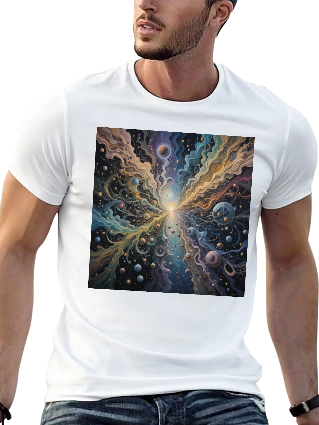 Cosmic Burst Graphic Tee - Vivid Universe Design