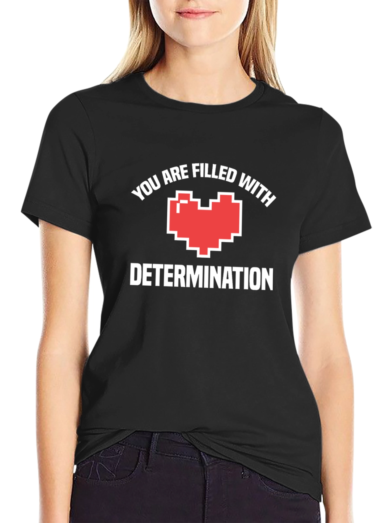 Determination Heart Black T-Shirt