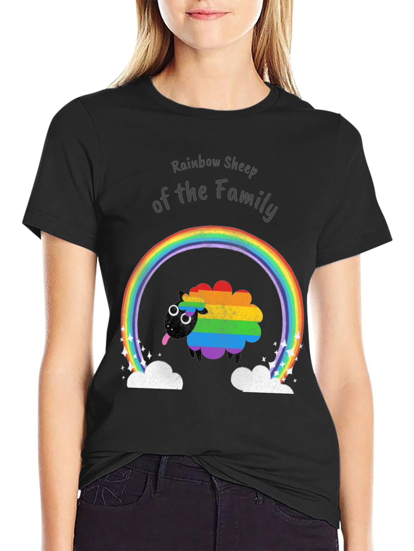 Rainbow Sheep Family Pride T-Shirt