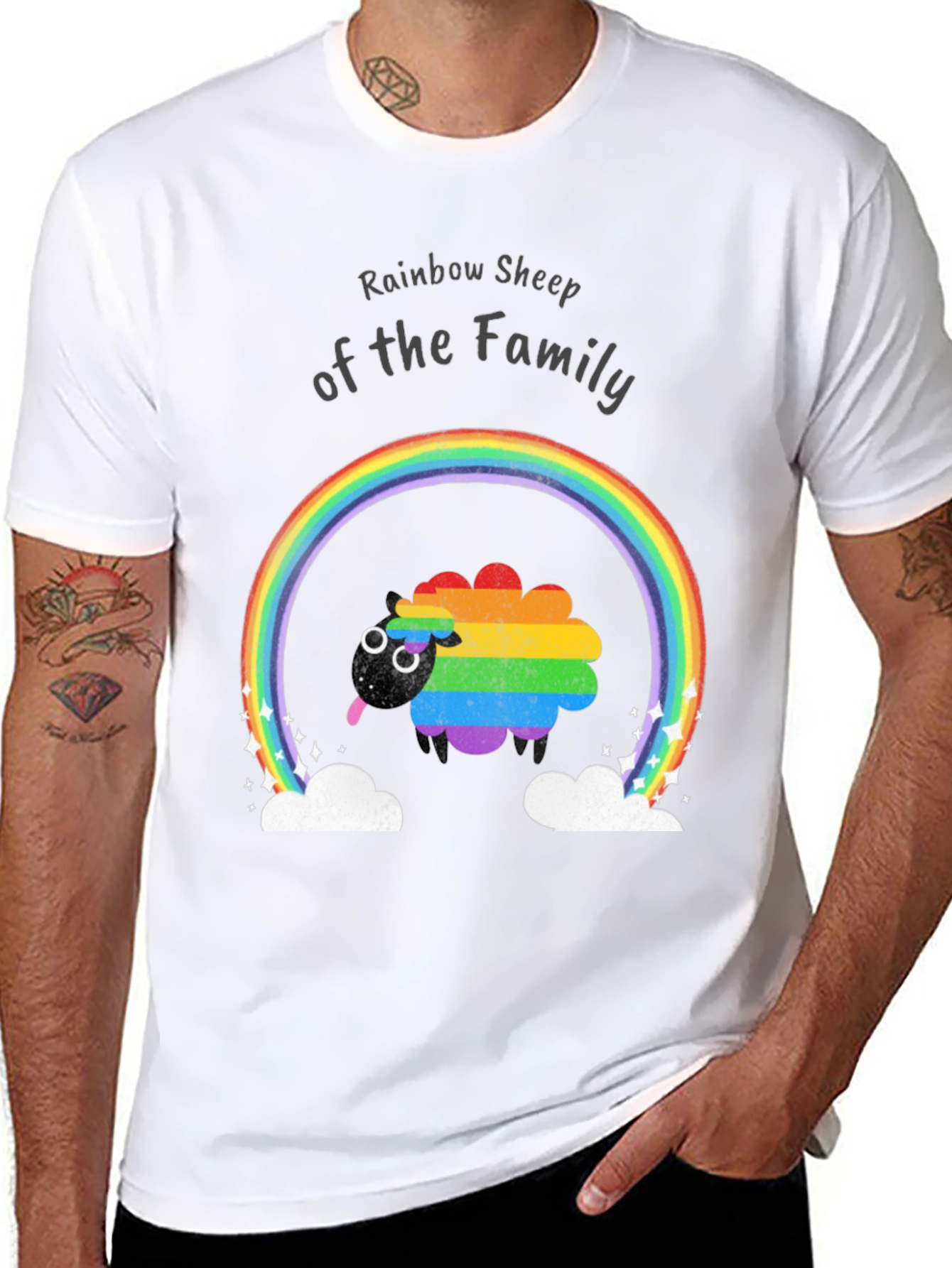 Rainbow Sheep Family Pride T-Shirt
