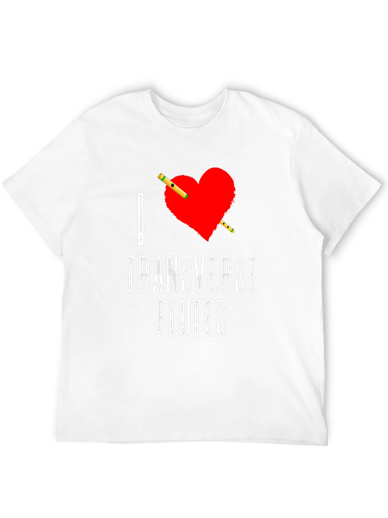 I Heart Transverse Flutes Black T-Shirt