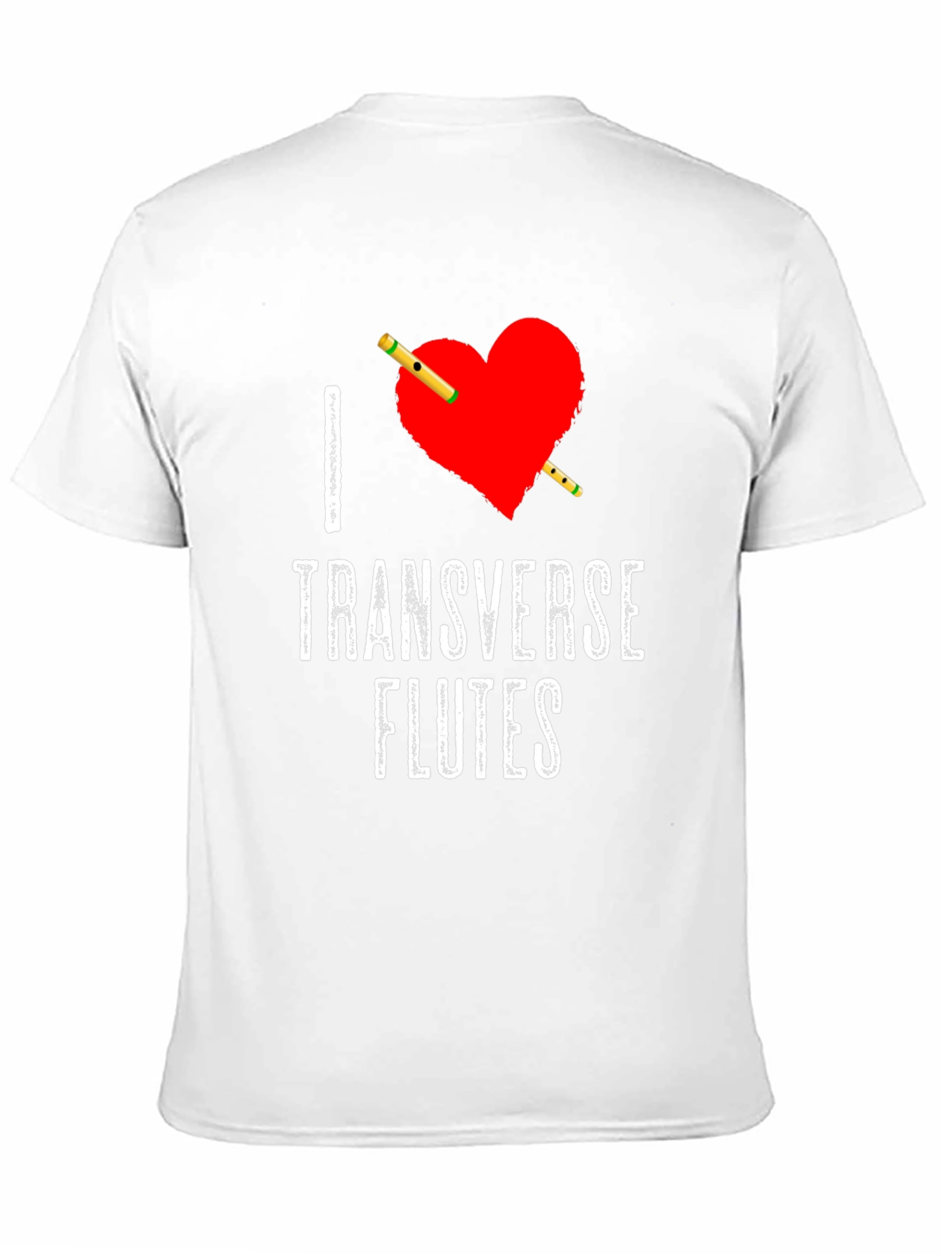I Heart Transverse Flutes Black T-Shirt